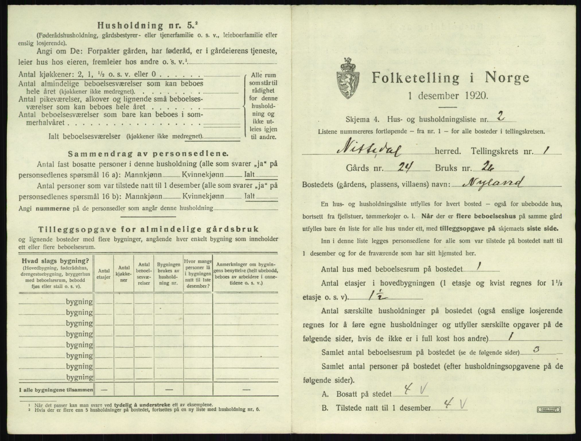 SAO, 1920 census for Nittedal, 1920, p. 36