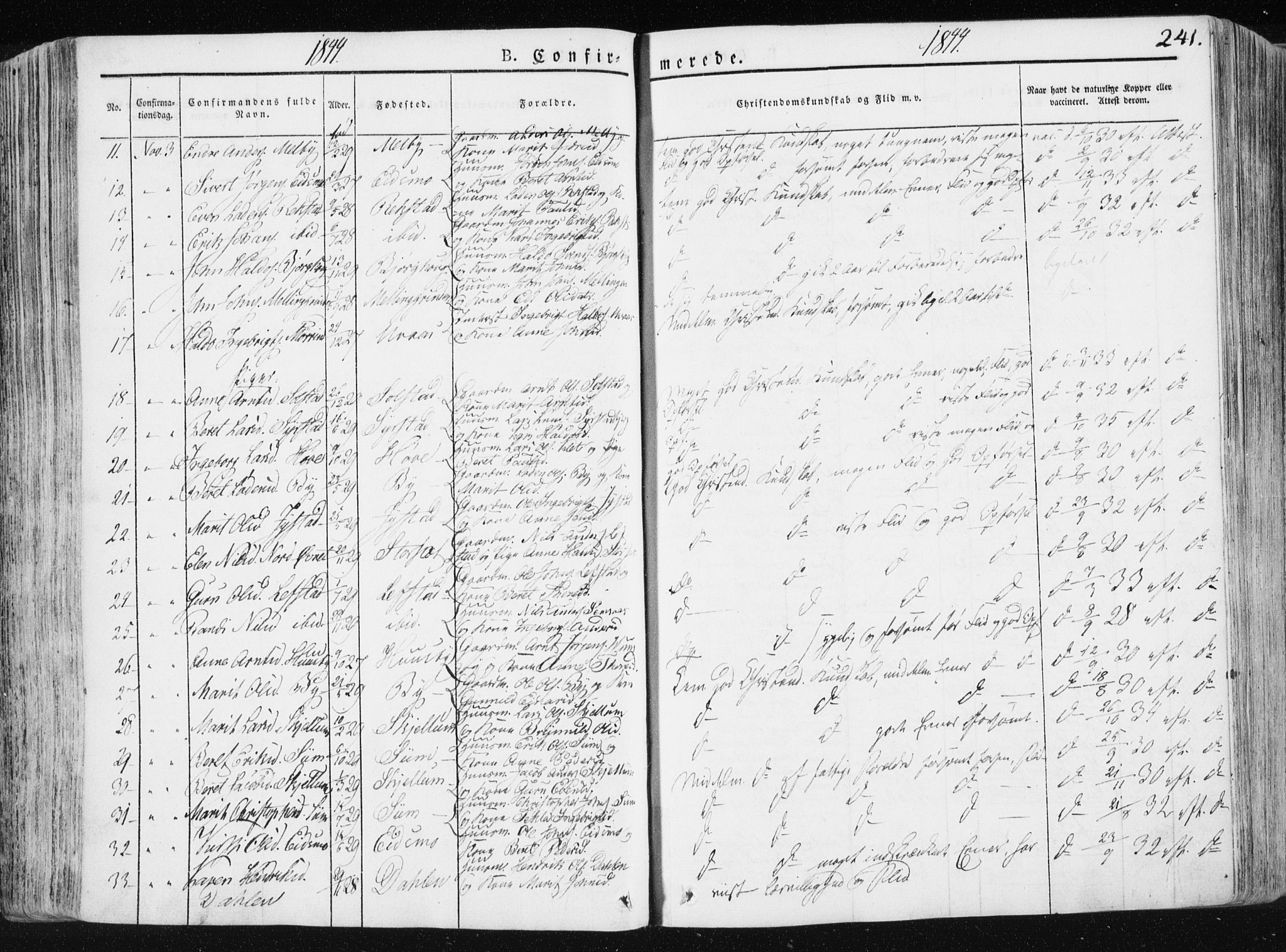 Ministerialprotokoller, klokkerbøker og fødselsregistre - Sør-Trøndelag, SAT/A-1456/665/L0771: Parish register (official) no. 665A06, 1830-1856, p. 241