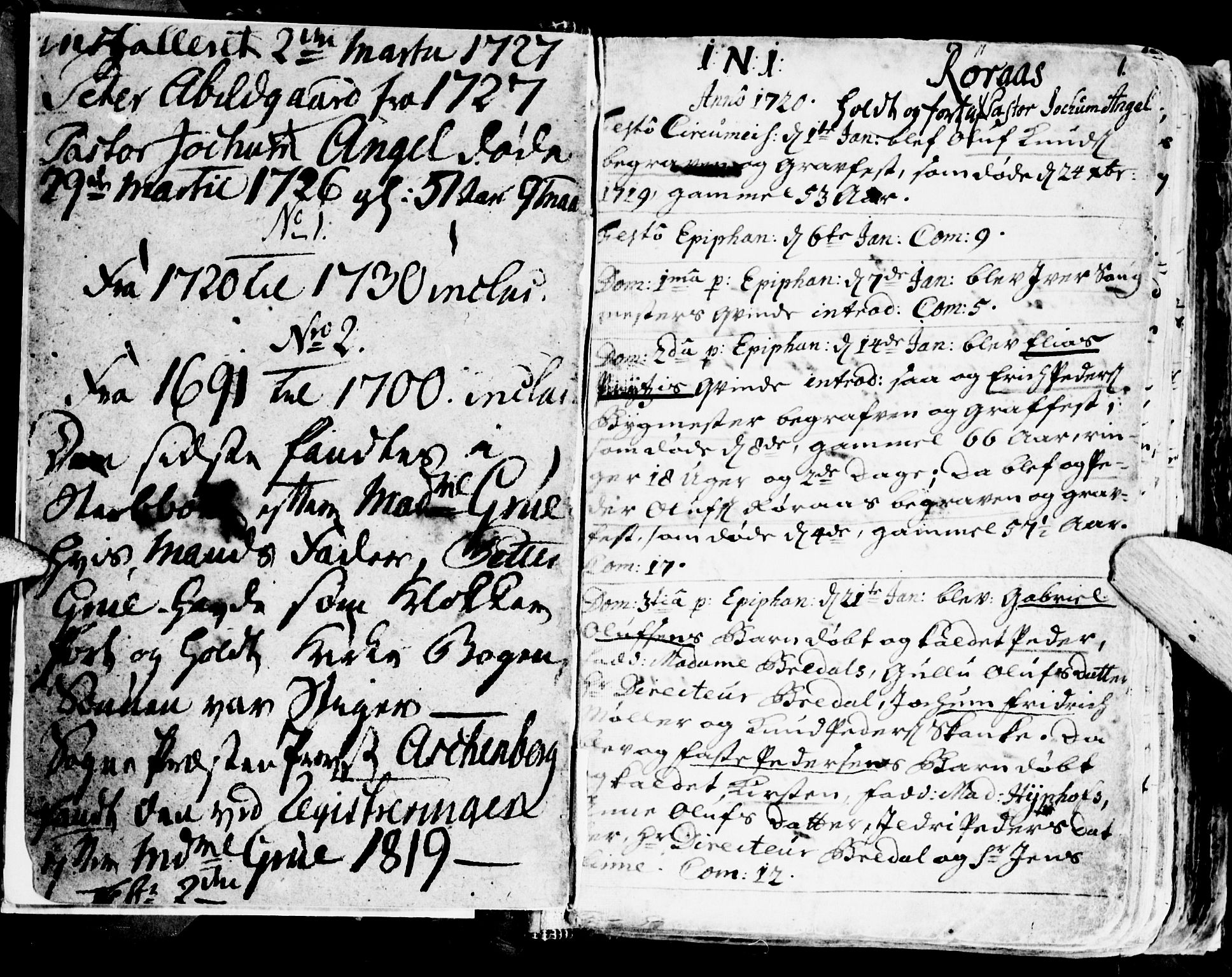 Ministerialprotokoller, klokkerbøker og fødselsregistre - Sør-Trøndelag, AV/SAT-A-1456/681/L0924: Parish register (official) no. 681A02, 1720-1731, p. 0-1