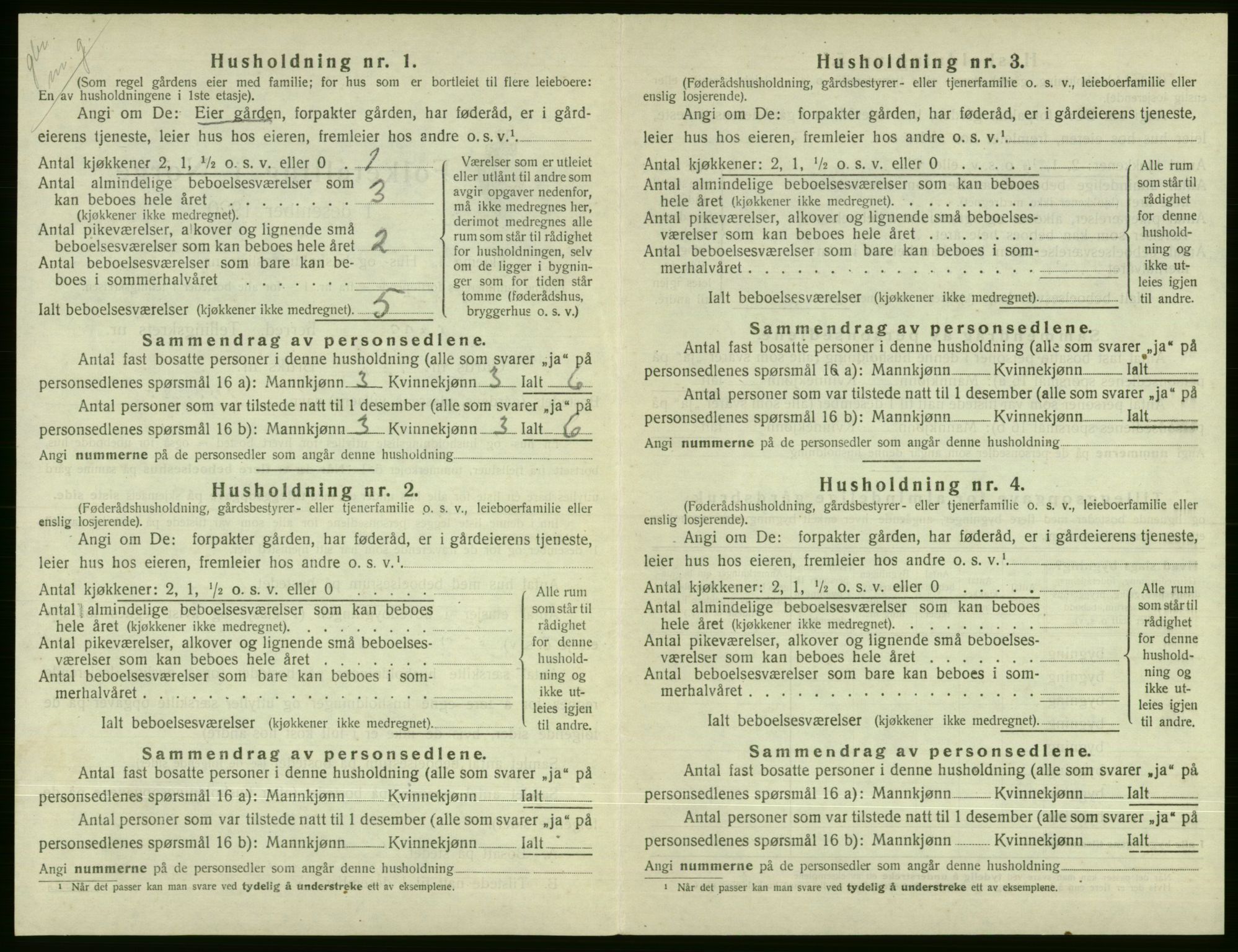 SAB, 1920 census for Voss, 1920, p. 2034