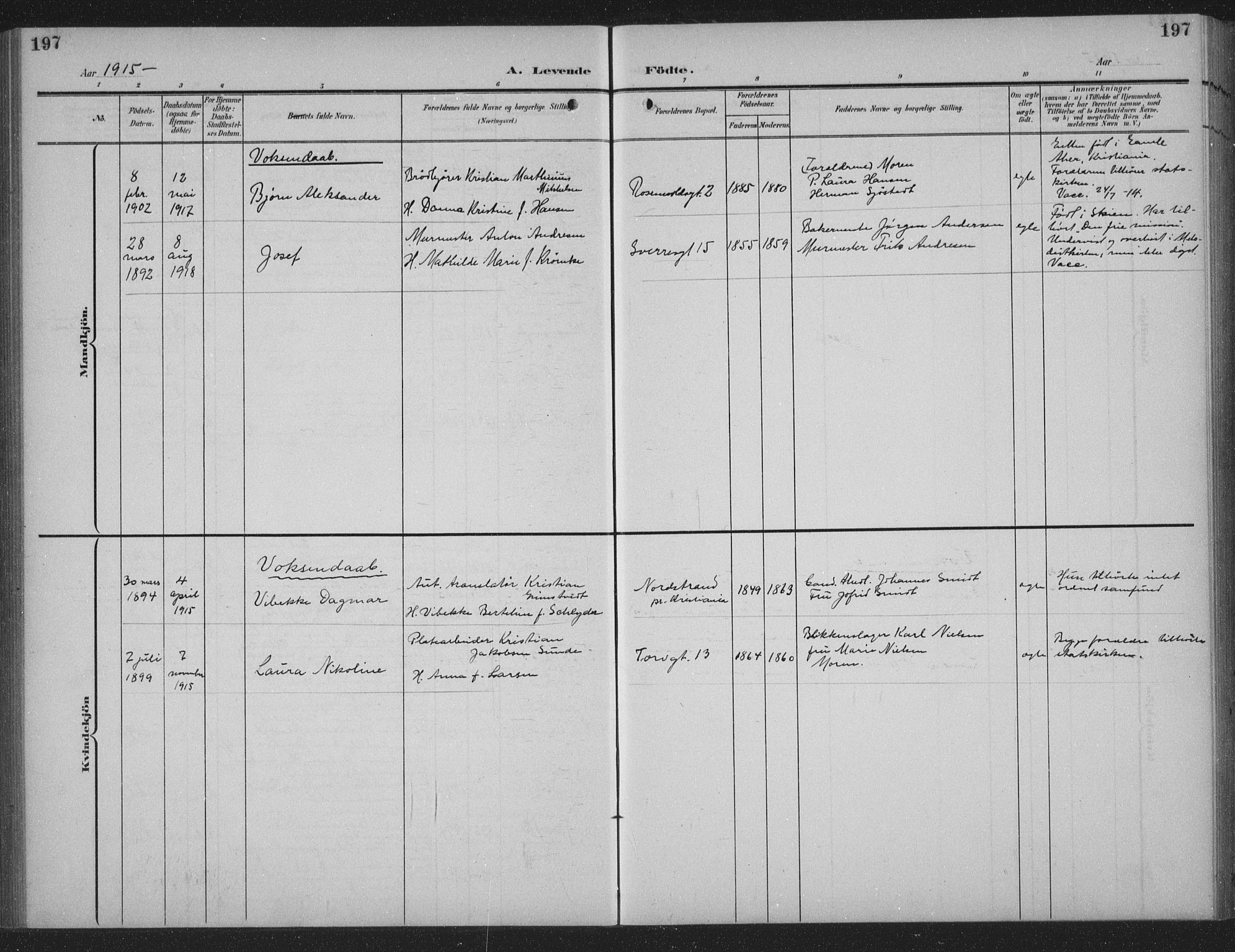 Sandefjord kirkebøker, SAKO/A-315/G/Ga/L0003: Parish register (copy) no. 3, 1903-1920, p. 197