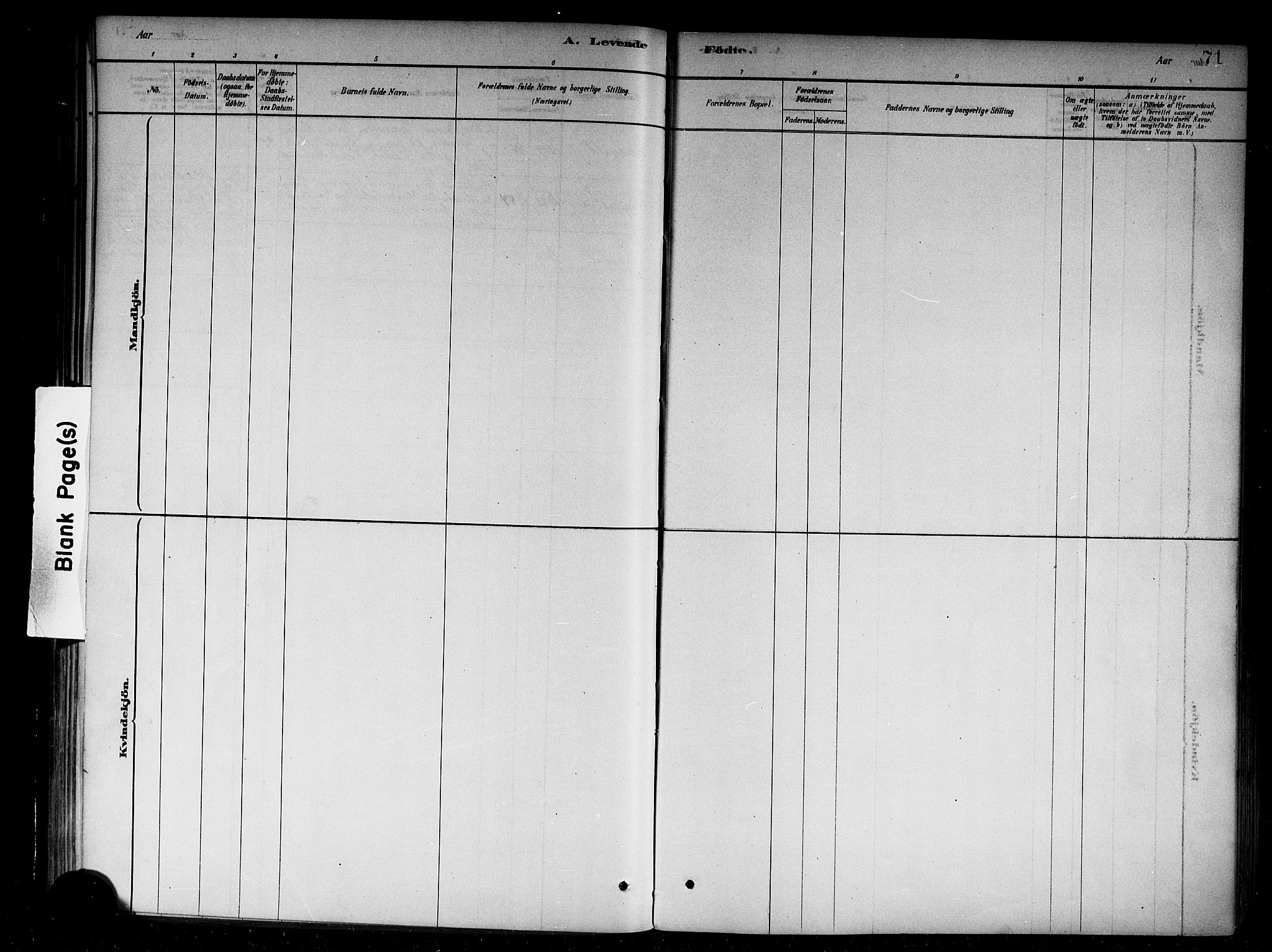 Vik sokneprestembete, SAB/A-81501: Parish register (official) no. B 1, 1878-1890, p. 71
