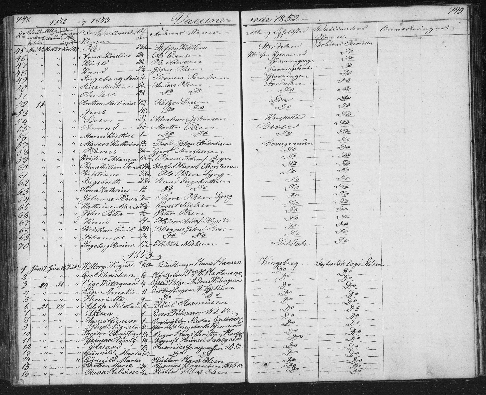 Kongsberg kirkebøker, AV/SAKO-A-22/G/Ga/L0002: Parish register (copy) no. 2, 1839-1858, p. 748-749