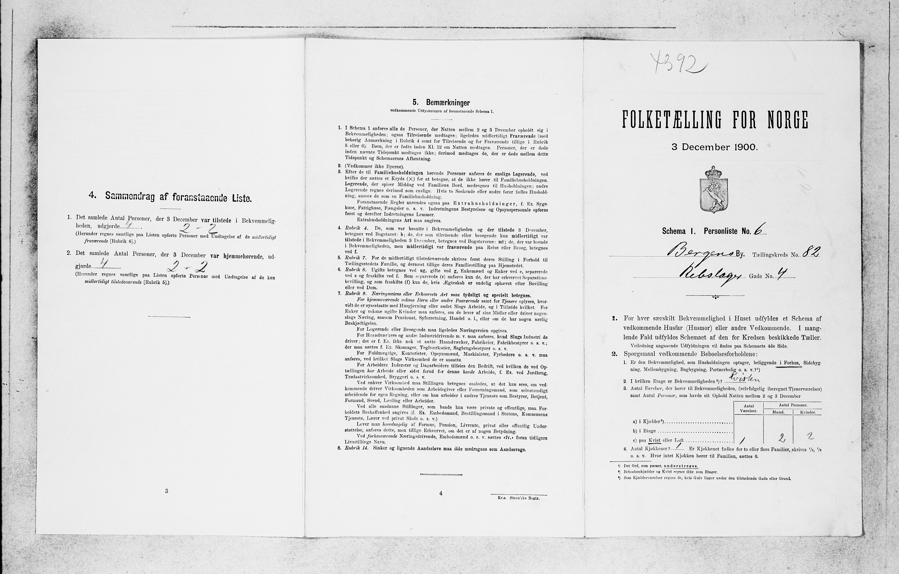 SAB, 1900 census for Bergen, 1900, p. 16840