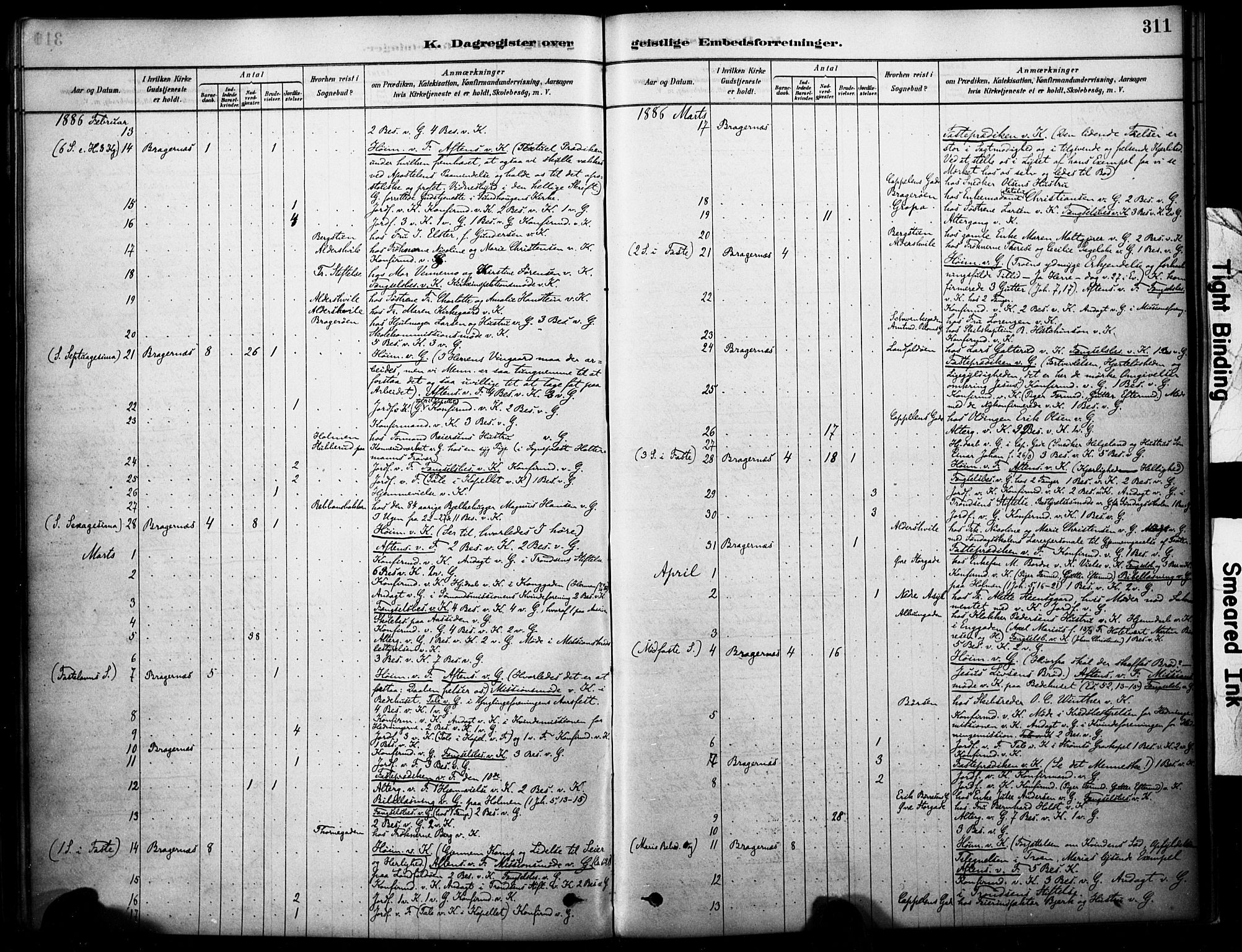 Bragernes kirkebøker, AV/SAKO-A-6/F/Fc/L0005: Parish register (official) no. III 5, 1878-1890, p. 311