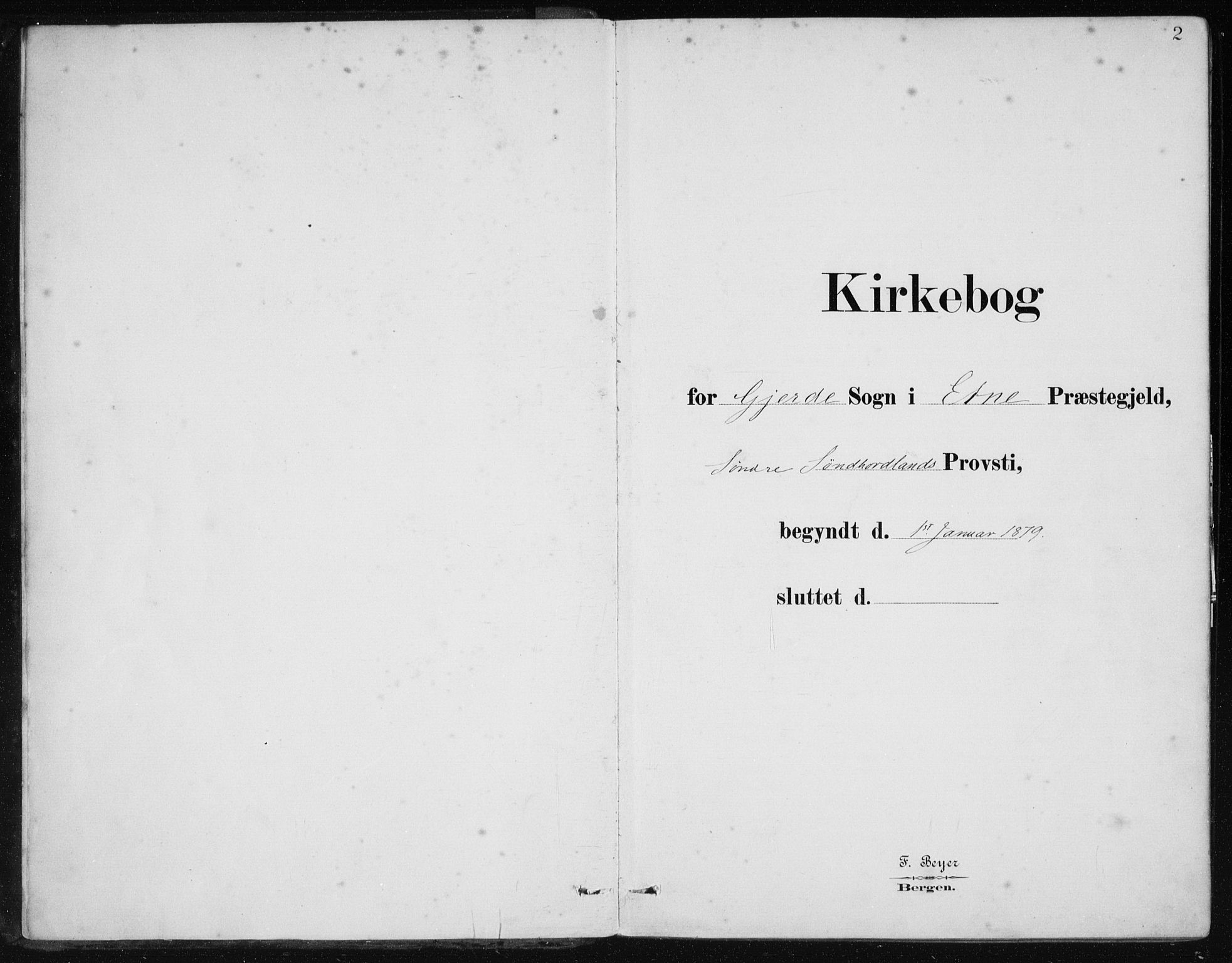 Etne sokneprestembete, AV/SAB-A-75001/H/Haa: Parish register (official) no. C  1, 1879-1919, p. 2