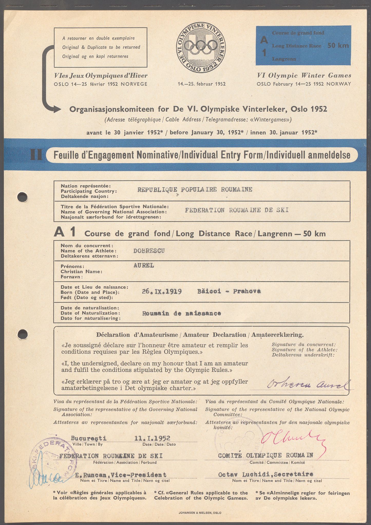 Organisasjonskomiteen for de VI. olympiske vinterleker, OBA/A-20130/H/Ha, 1951-1952, p. 39