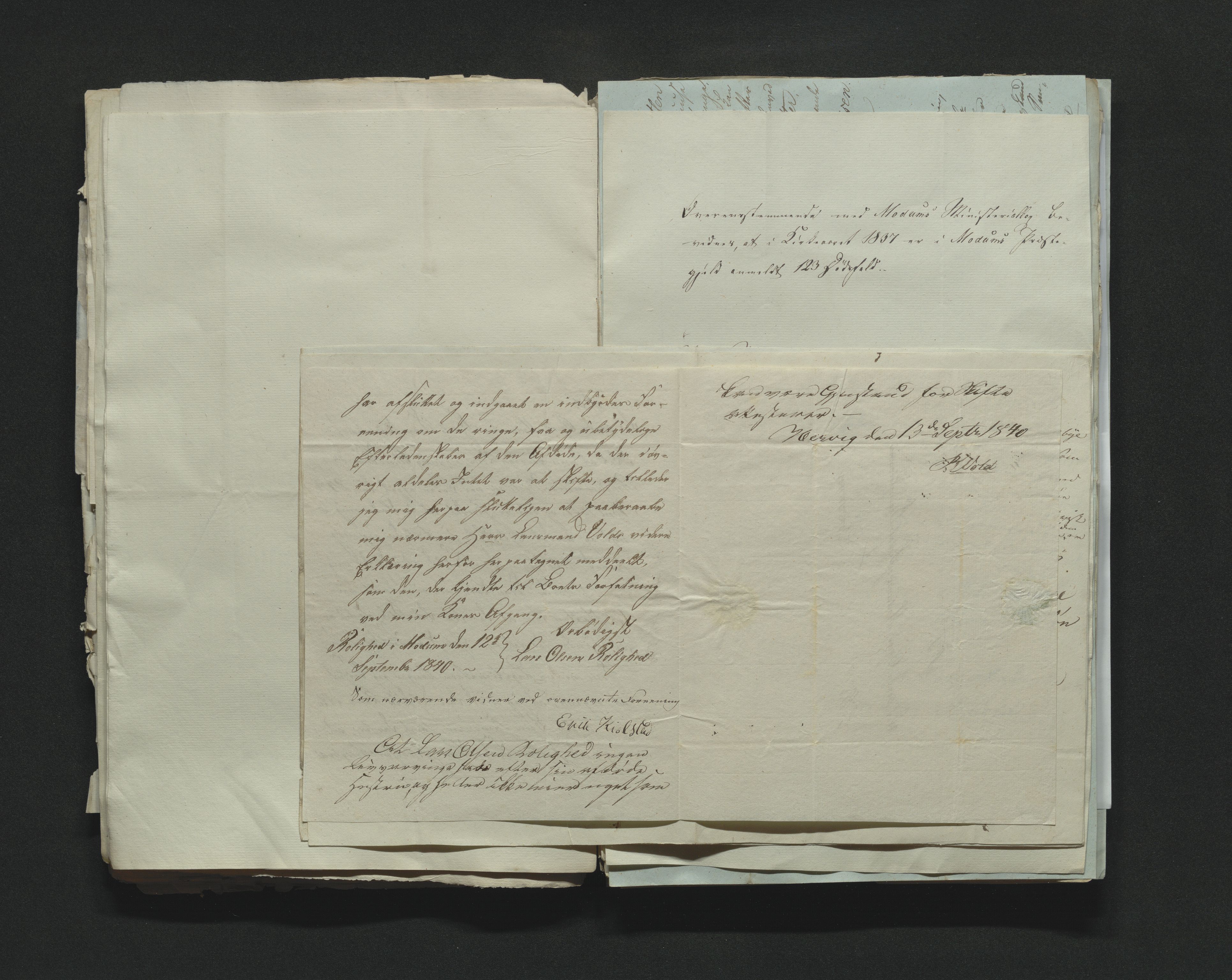 Eiker, Modum og Sigdal sorenskriveri, AV/SAKO-A-123/H/Ha/Hab/L0005: Dødsfallsmeldinger, 1837-1840