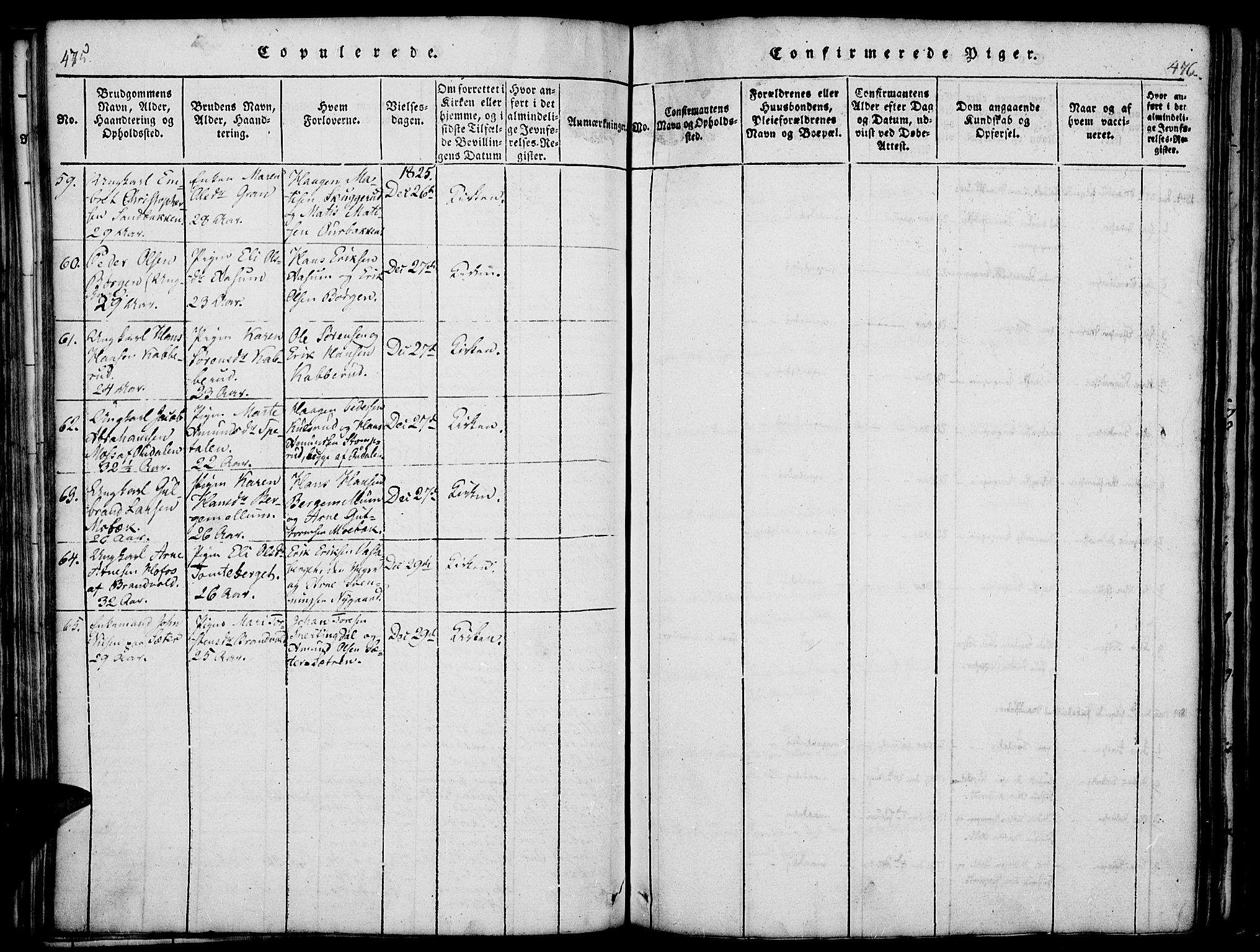 Vinger prestekontor, AV/SAH-PREST-024/H/Ha/Haa/L0006: Parish register (official) no. 6, 1814-1825, p. 475-476