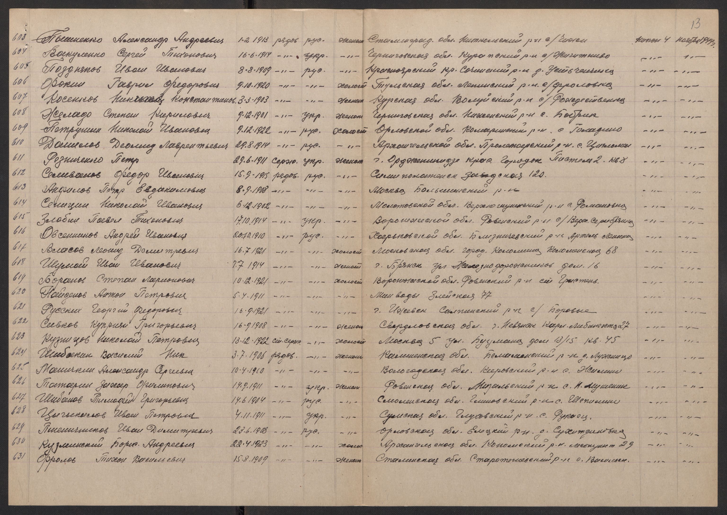 Flyktnings- og fangedirektoratet, Repatrieringskontoret, AV/RA-S-1681/D/Db/L0017: Displaced Persons (DPs) og sivile tyskere, 1945-1948, p. 724