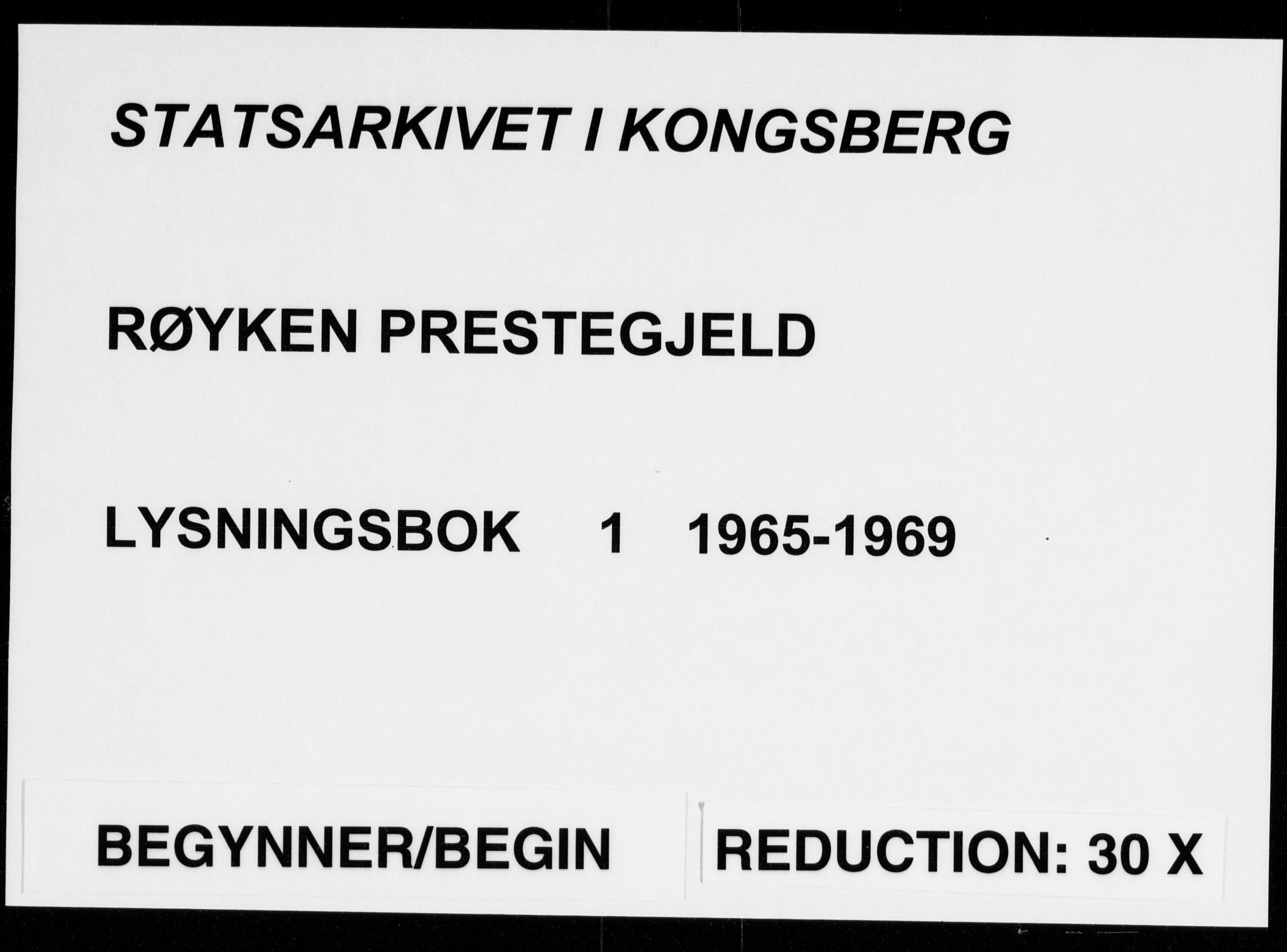 Røyken kirkebøker, AV/SAKO-A-241/H/Ha/L0002: Banns register no. 1, 1965-1969