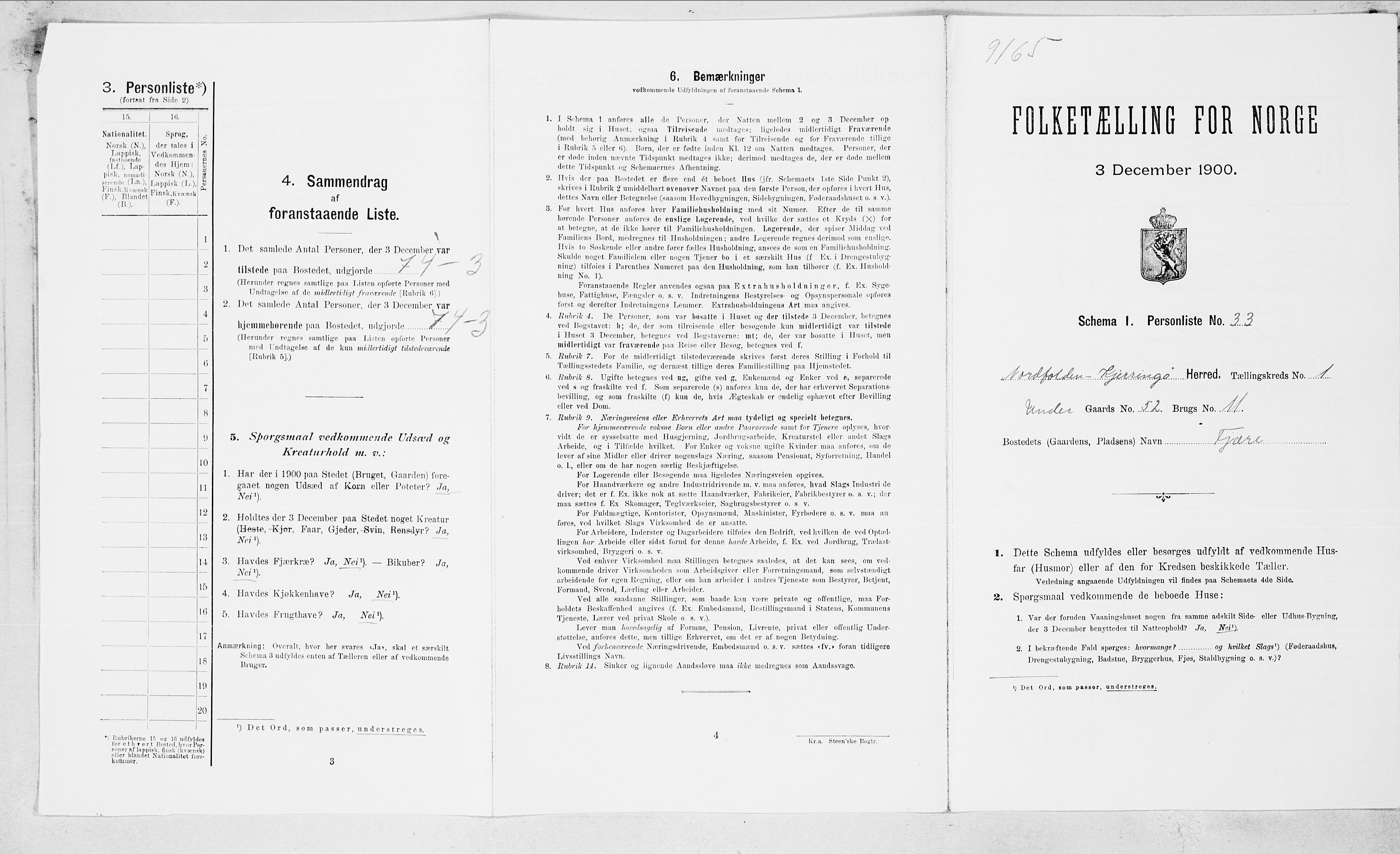 SAT, 1900 census for Nordfold-Kjerringøy, 1900, p. 82