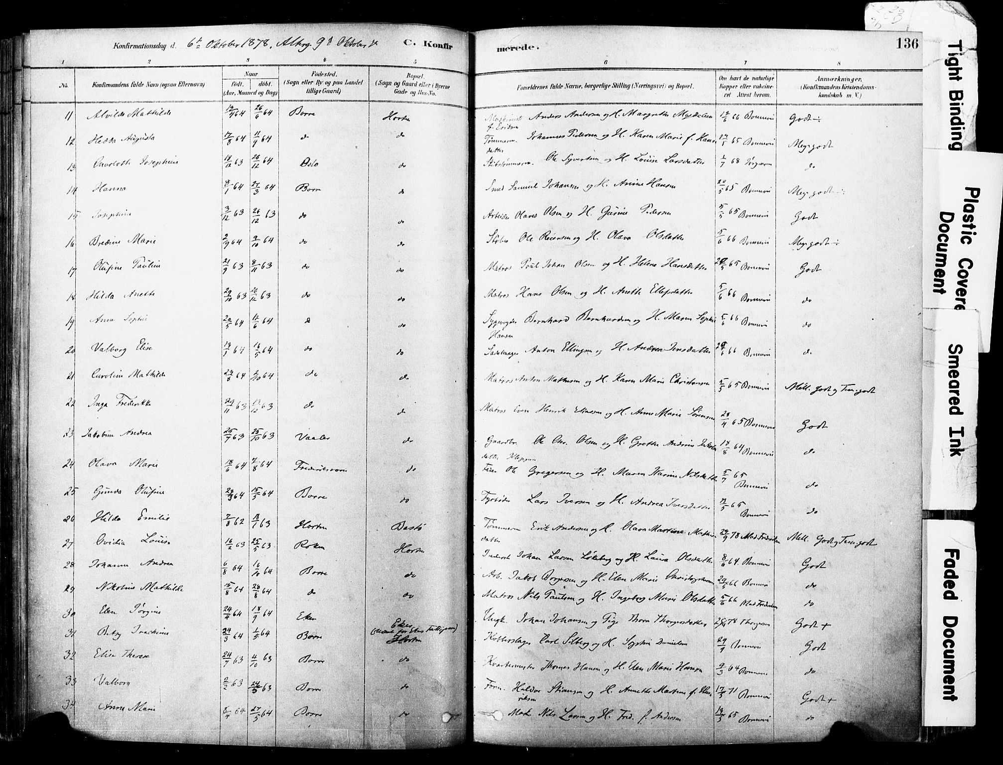 Horten kirkebøker, AV/SAKO-A-348/F/Fa/L0003: Parish register (official) no. 3, 1878-1887, p. 136