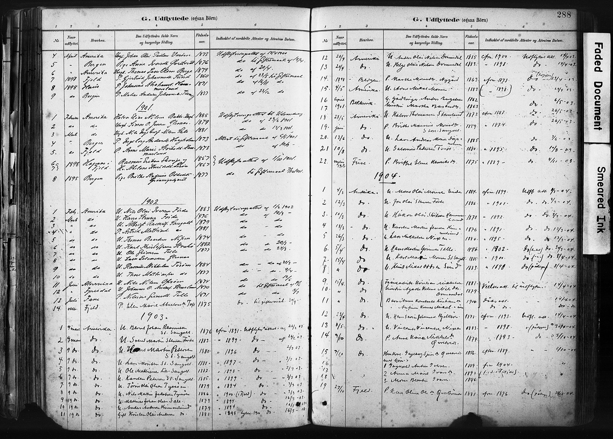 Sund sokneprestembete, SAB/A-99930: Parish register (official) no. B 1, 1882-1907, p. 288