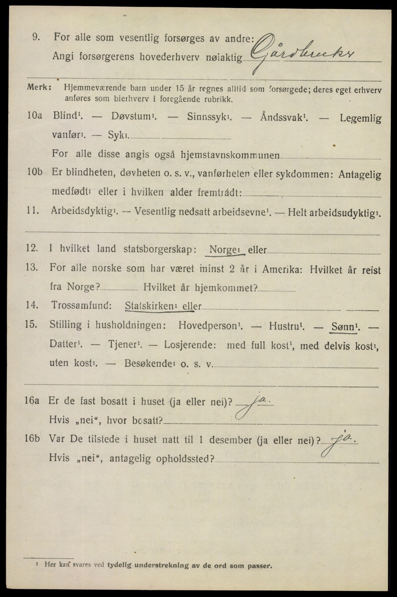 SAO, 1920 census for Degernes, 1920, p. 2729