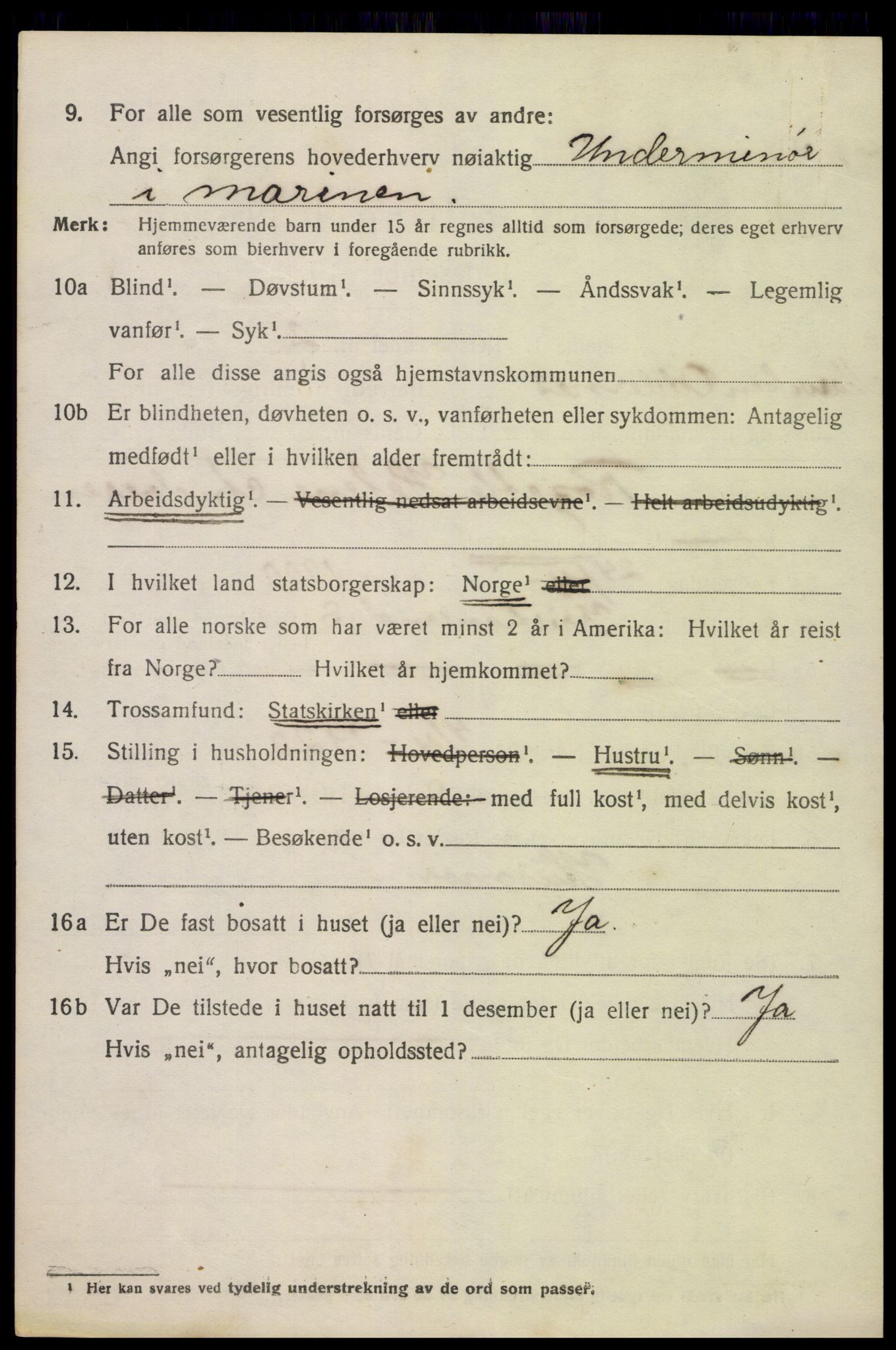 SAK, 1920 census for Oddernes, 1920, p. 12544