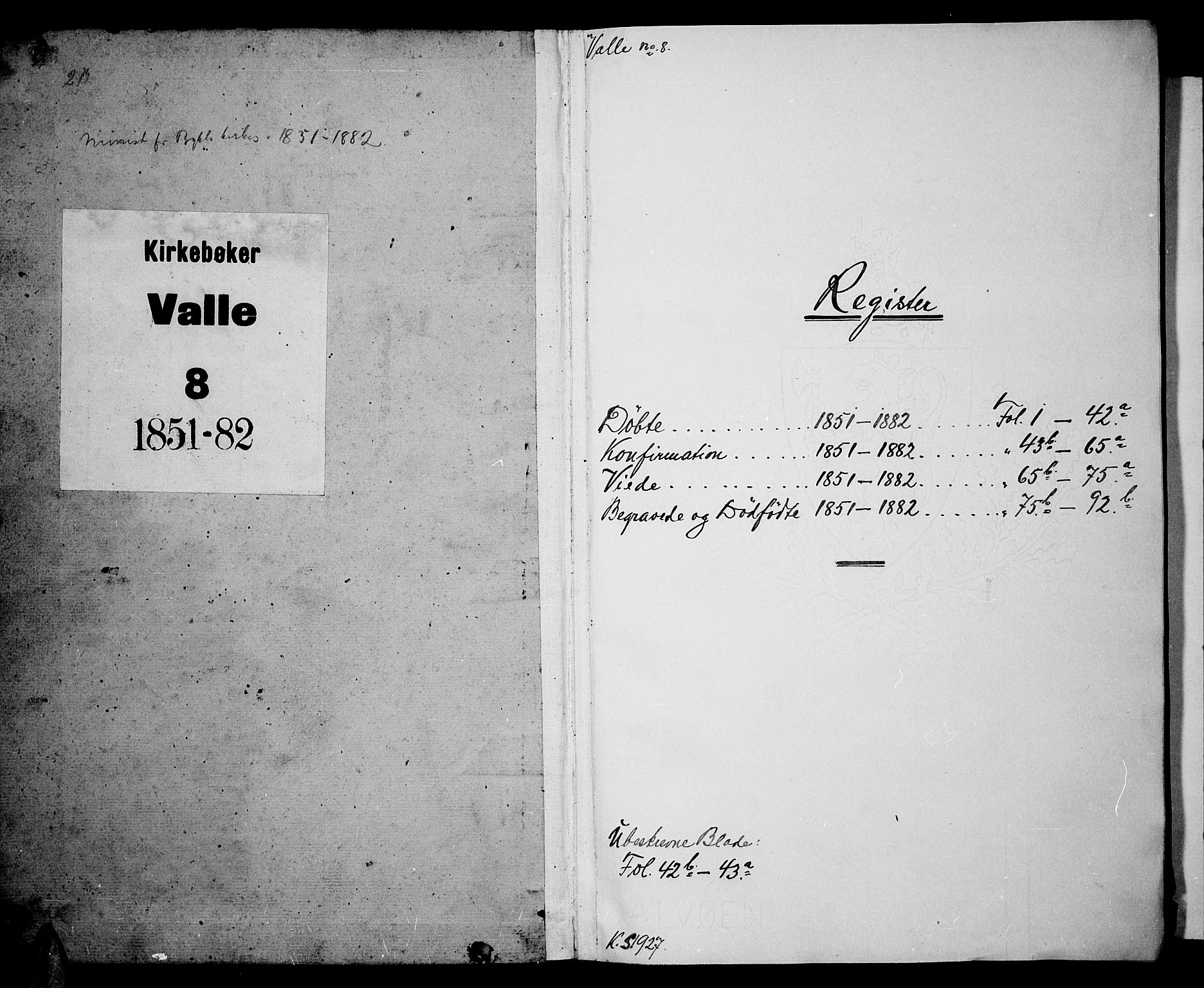 Valle sokneprestkontor, AV/SAK-1111-0044/F/Fb/Fba/L0001: Parish register (copy) no. B 1, 1851-1882