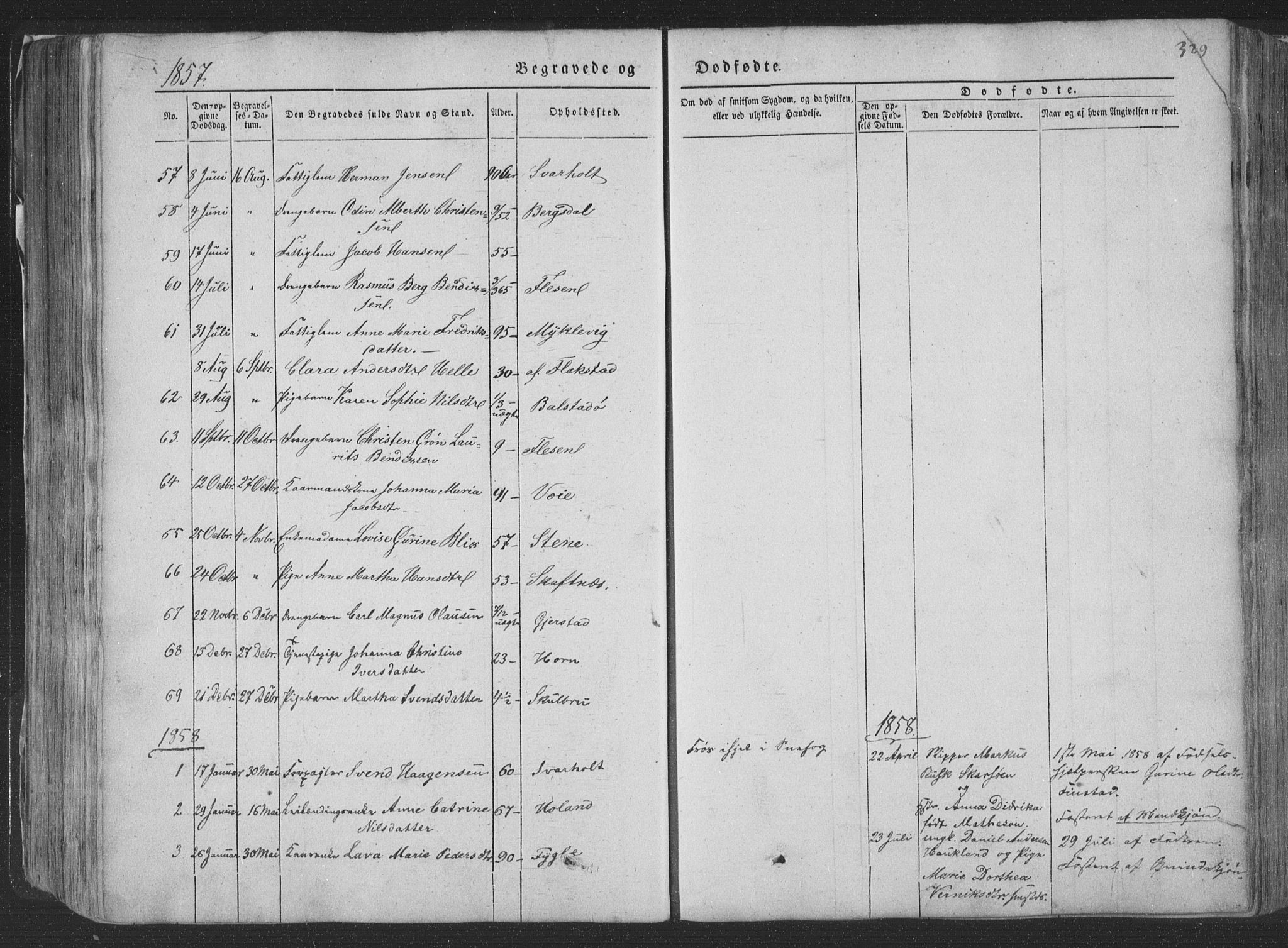 Ministerialprotokoller, klokkerbøker og fødselsregistre - Nordland, AV/SAT-A-1459/881/L1165: Parish register (copy) no. 881C02, 1854-1876, p. 329