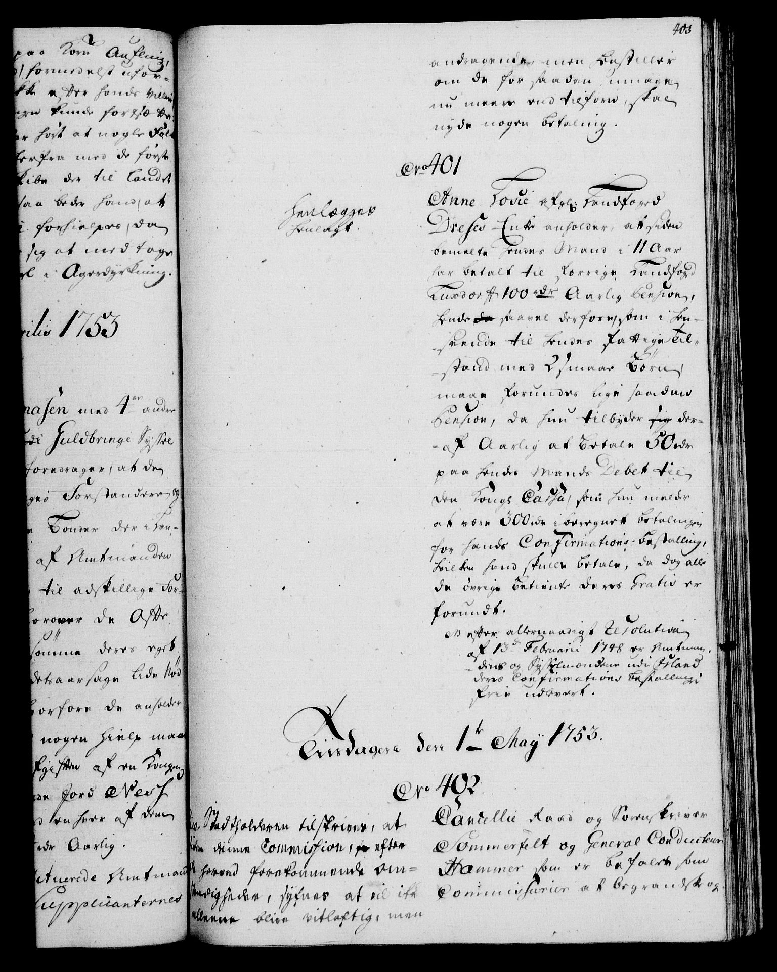 Rentekammeret, Kammerkanselliet, RA/EA-3111/G/Gh/Gha/L0031: Norsk ekstraktmemorialprotokoll (merket RK 53.76), 1751-1753, p. 403