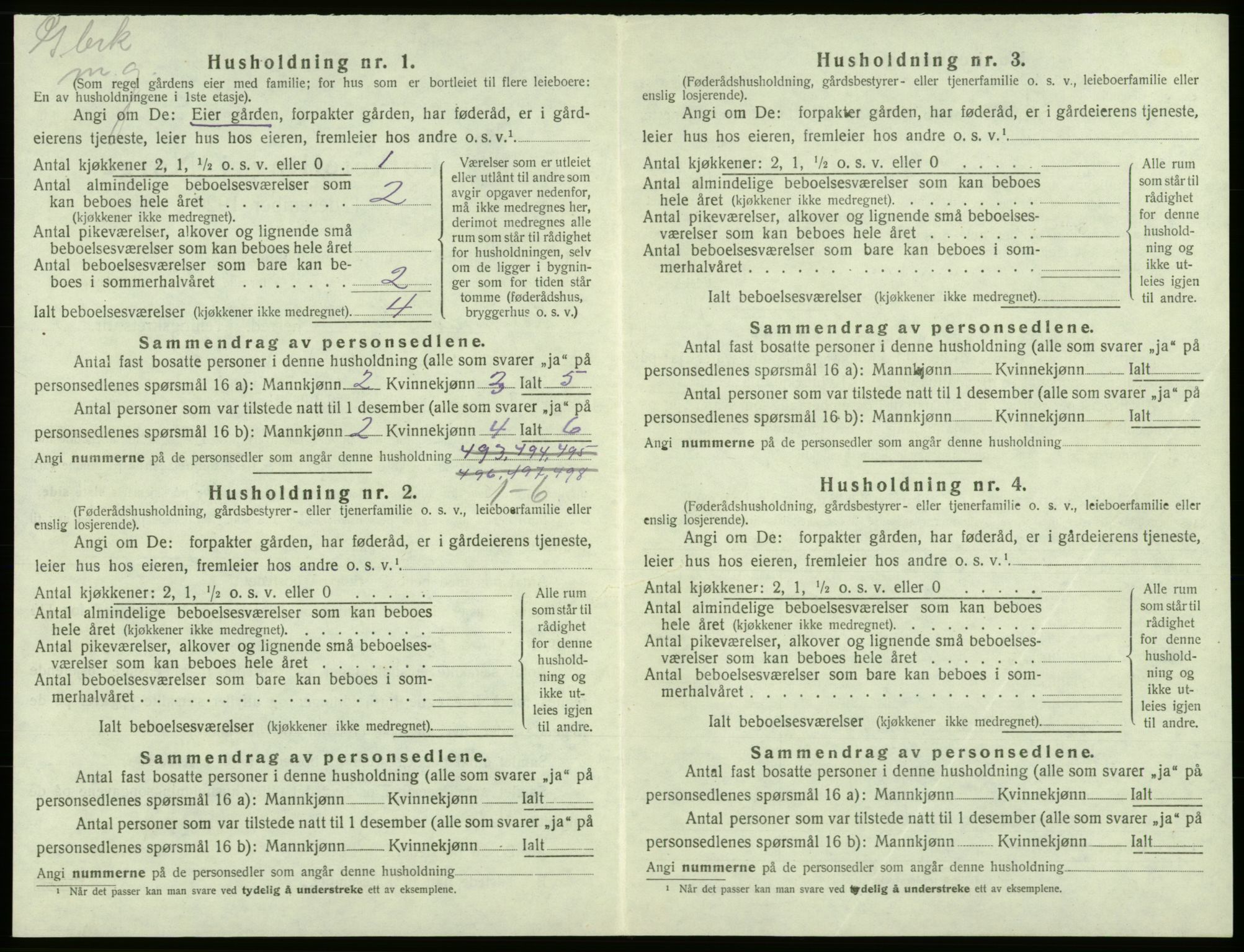 SAB, 1920 census for Bremnes, 1920, p. 765