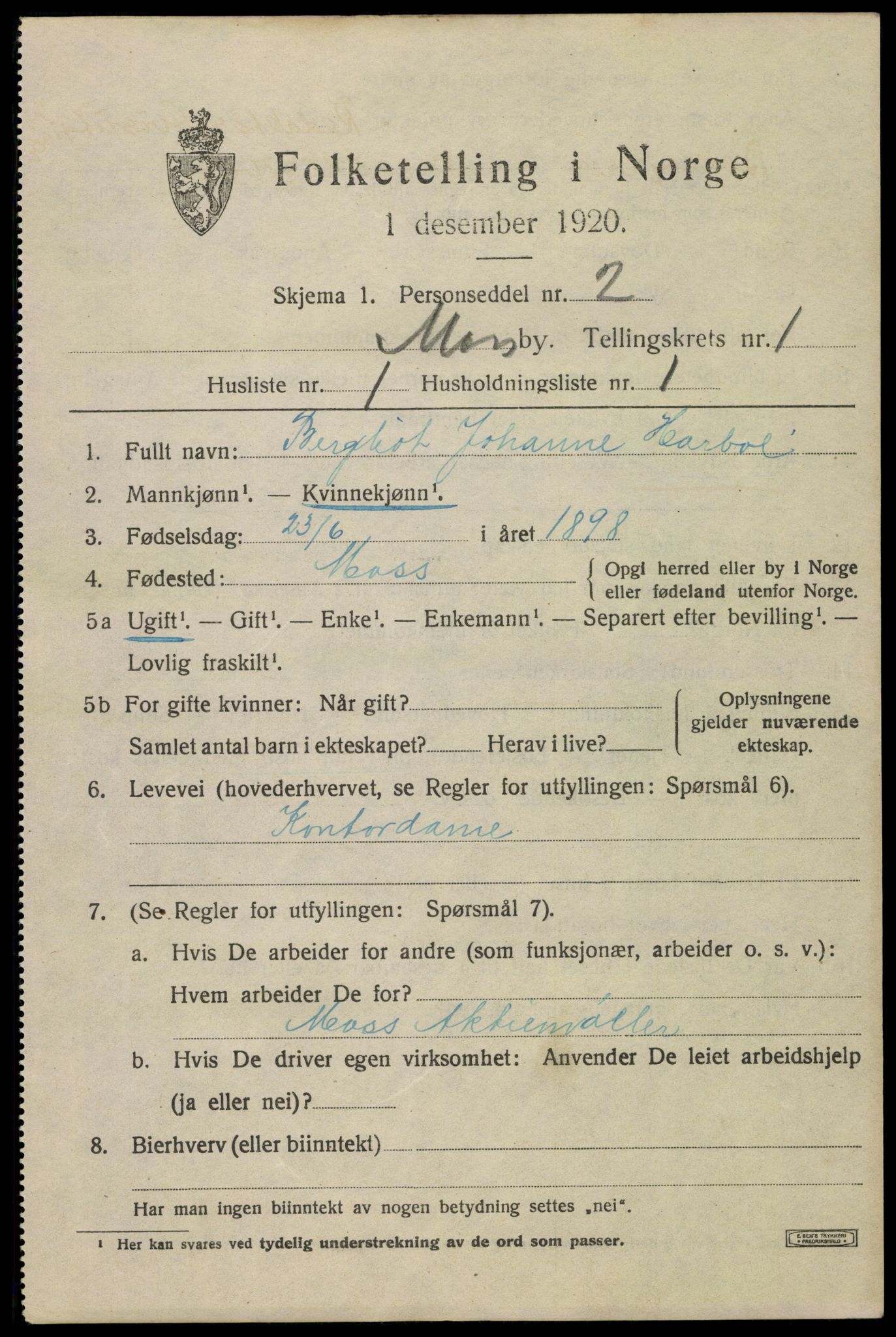 SAO, 1920 census for Moss, 1920, p. 6263