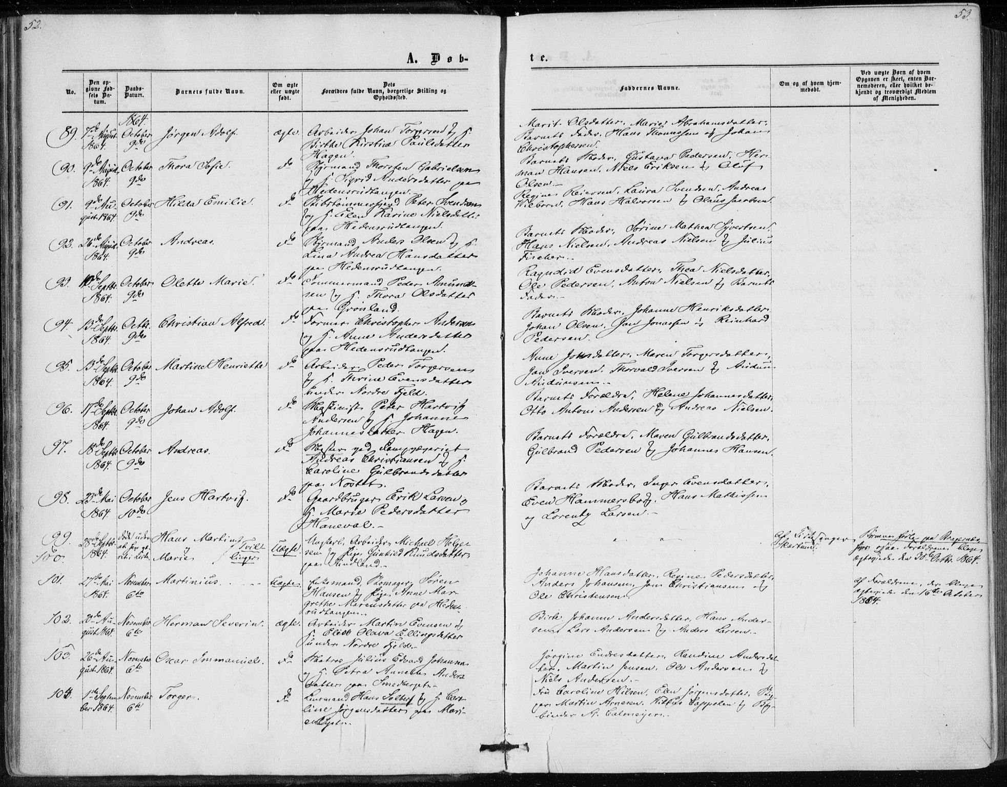 Skoger kirkebøker, AV/SAKO-A-59/F/Fa/L0004: Parish register (official) no. I 4, 1862-1872, p. 52-53