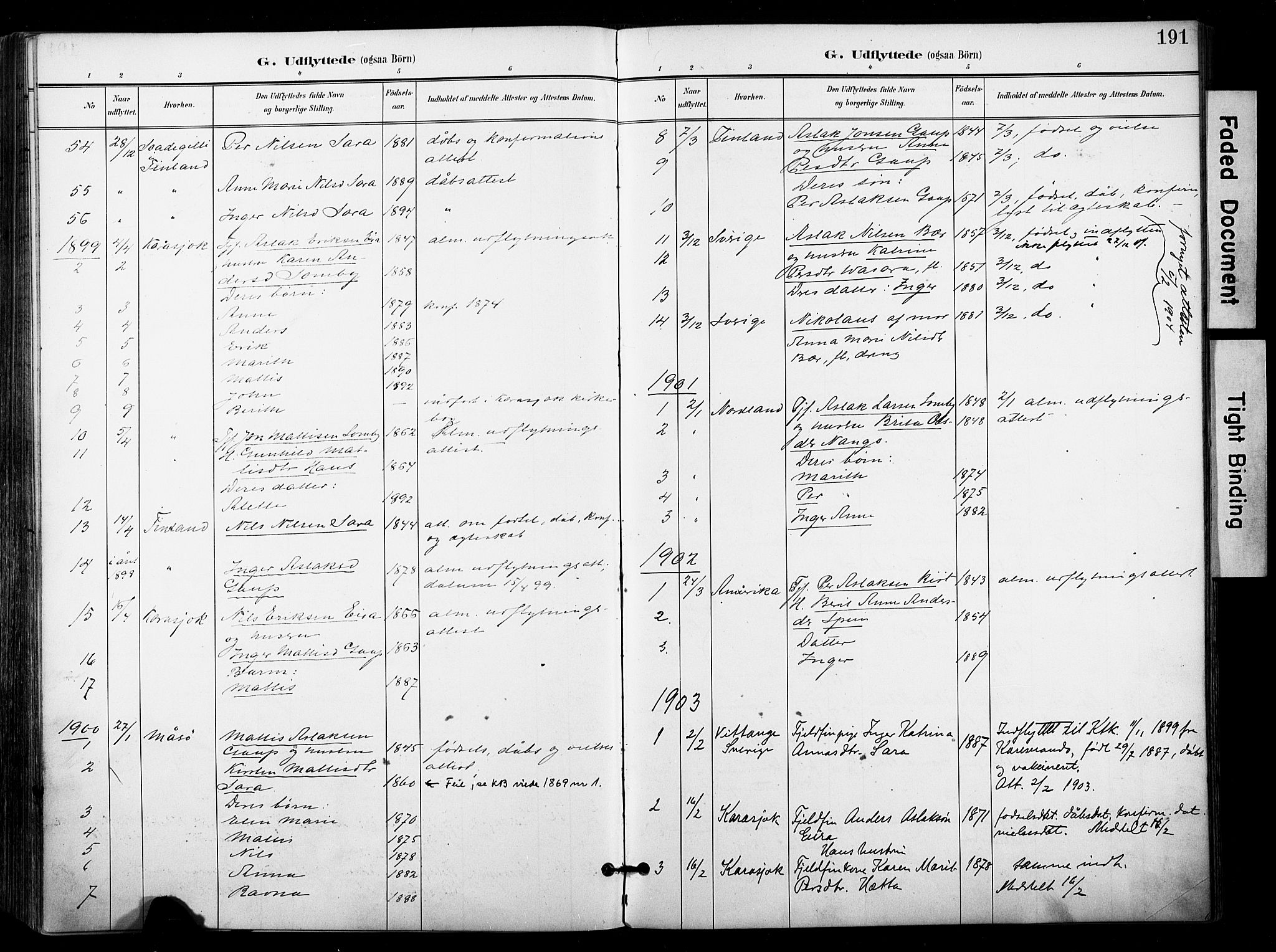 Kautokeino sokneprestembete, SATØ/S-1340/H/Ha/L0005.kirke: Parish register (official) no. 5, 1896-1916, p. 191