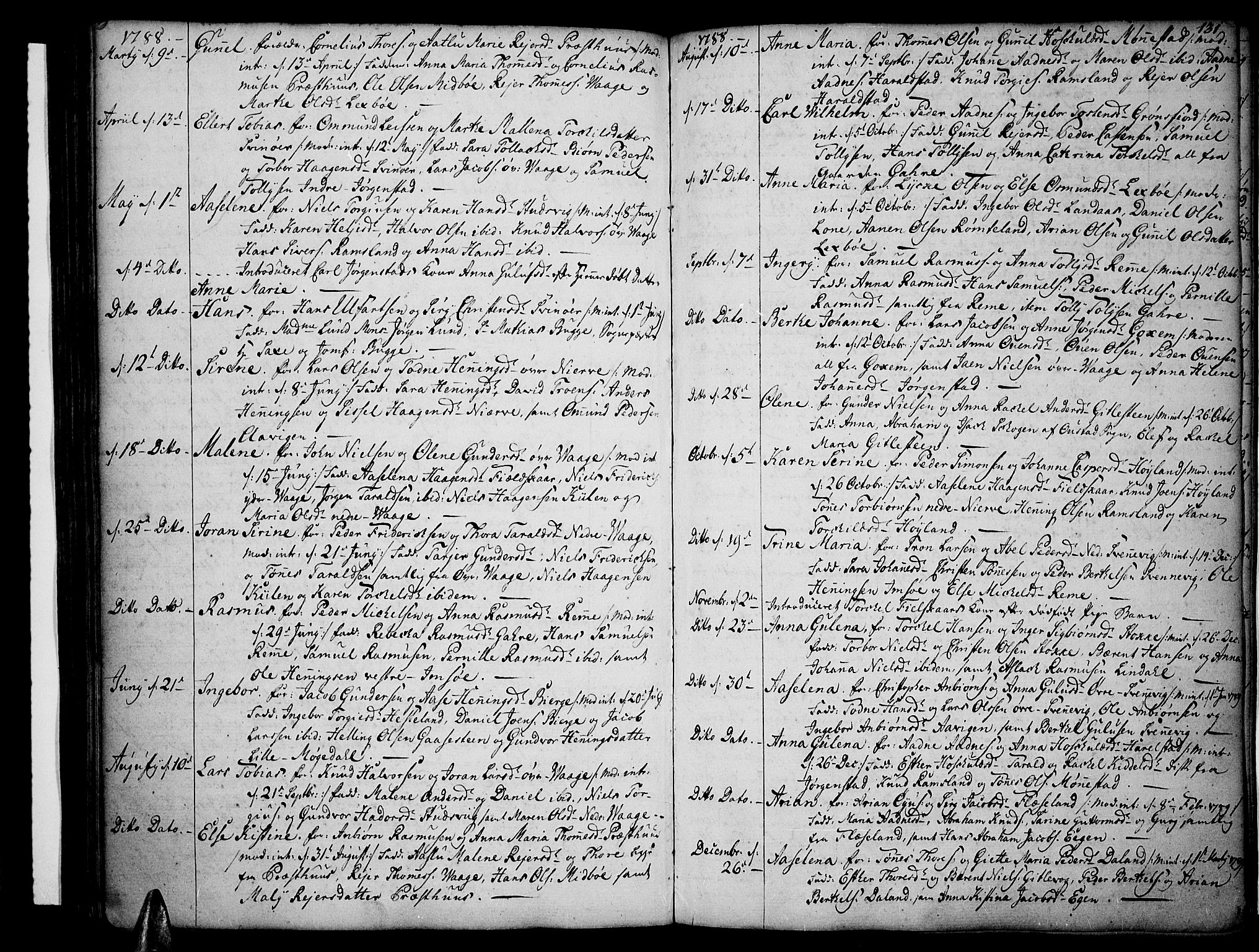 Sør-Audnedal sokneprestkontor, AV/SAK-1111-0039/F/Fa/Fab/L0002: Parish register (official) no. A 2 /2, 1770-1804, p. 131