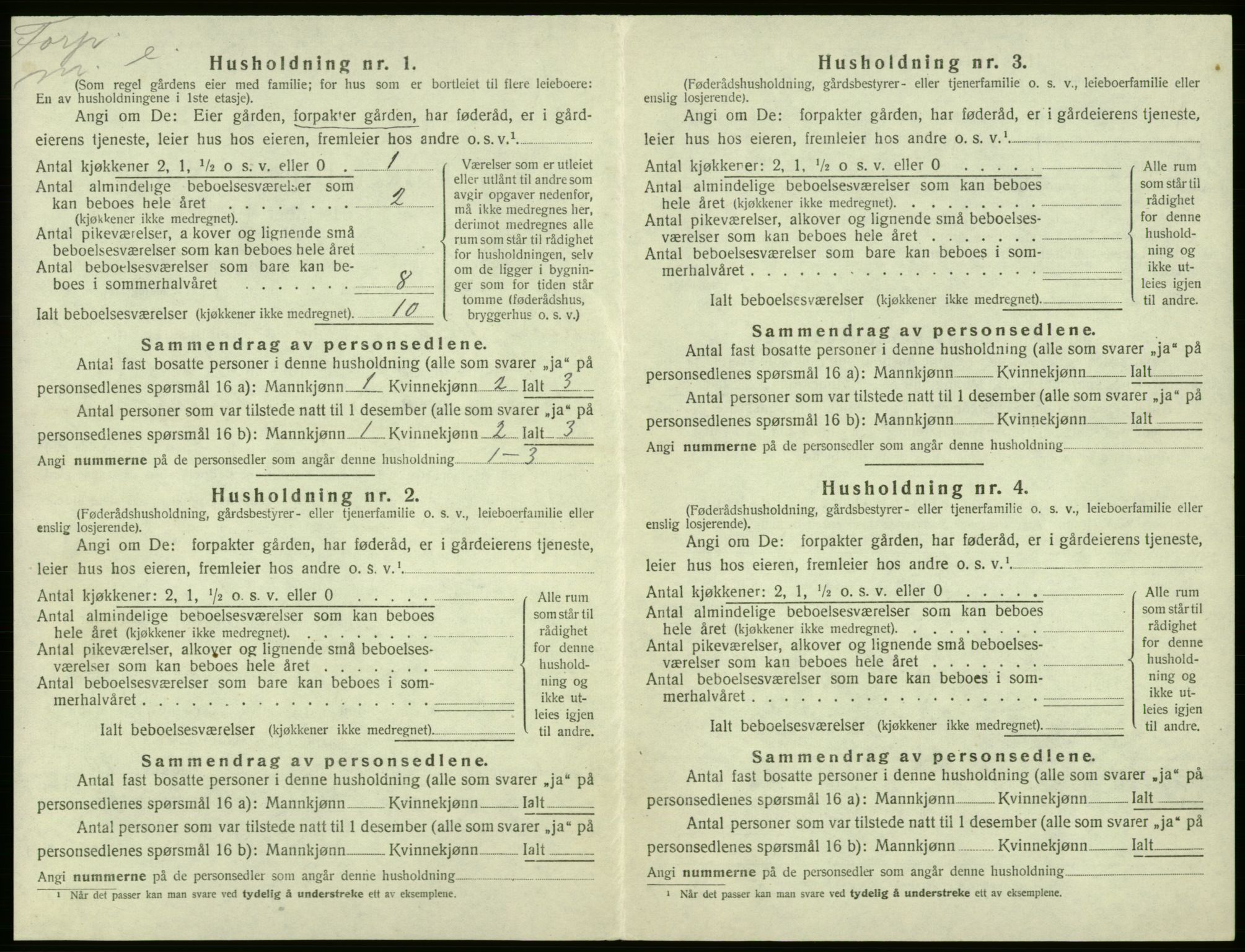 SAB, 1920 census for Kvam, 1920, p. 1149