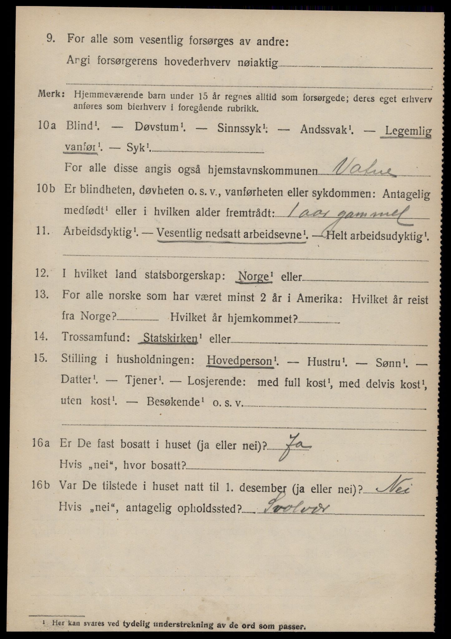 SAT, 1920 census for Vatne, 1920, p. 2693