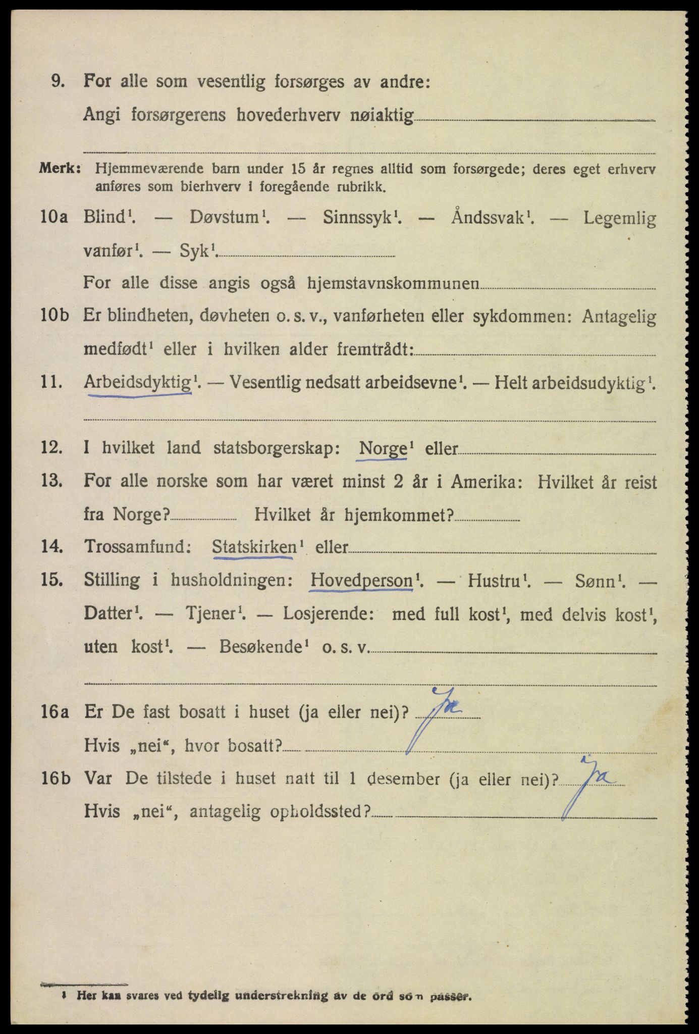 SAH, 1920 census for Trysil, 1920, p. 3100