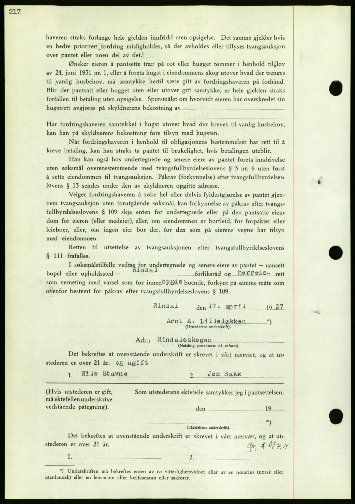 Nordmøre sorenskriveri, AV/SAT-A-4132/1/2/2Ca/L0091: Mortgage book no. B81, 1937-1937, Diary no: : 1063/1937