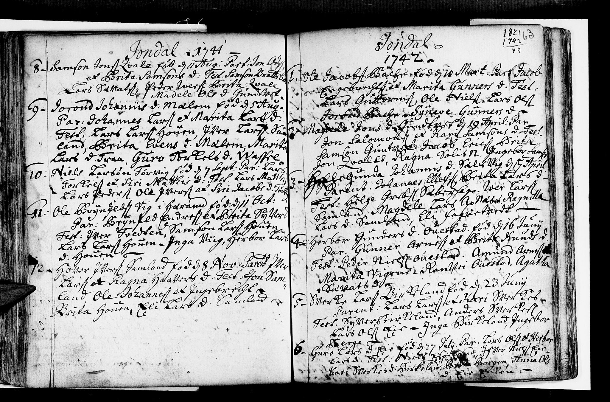 Strandebarm sokneprestembete, SAB/A-78401/H/Haa: Parish register (official) no. A 2 /2, 1727-1750, p. 63