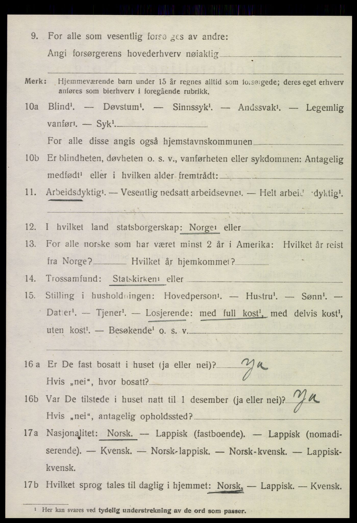 SAT, 1920 census for Meløy, 1920, p. 6636