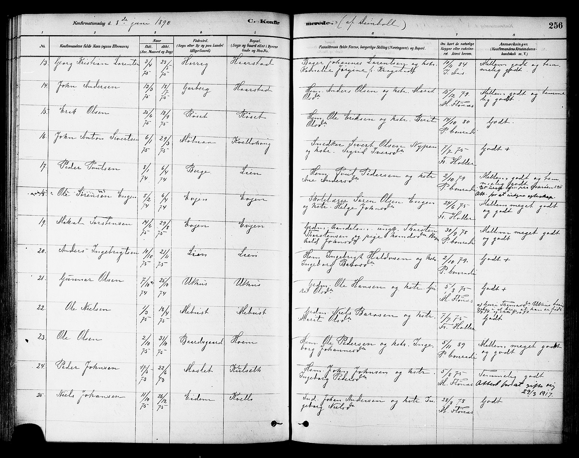 Ministerialprotokoller, klokkerbøker og fødselsregistre - Sør-Trøndelag, AV/SAT-A-1456/695/L1148: Parish register (official) no. 695A08, 1878-1891, p. 256