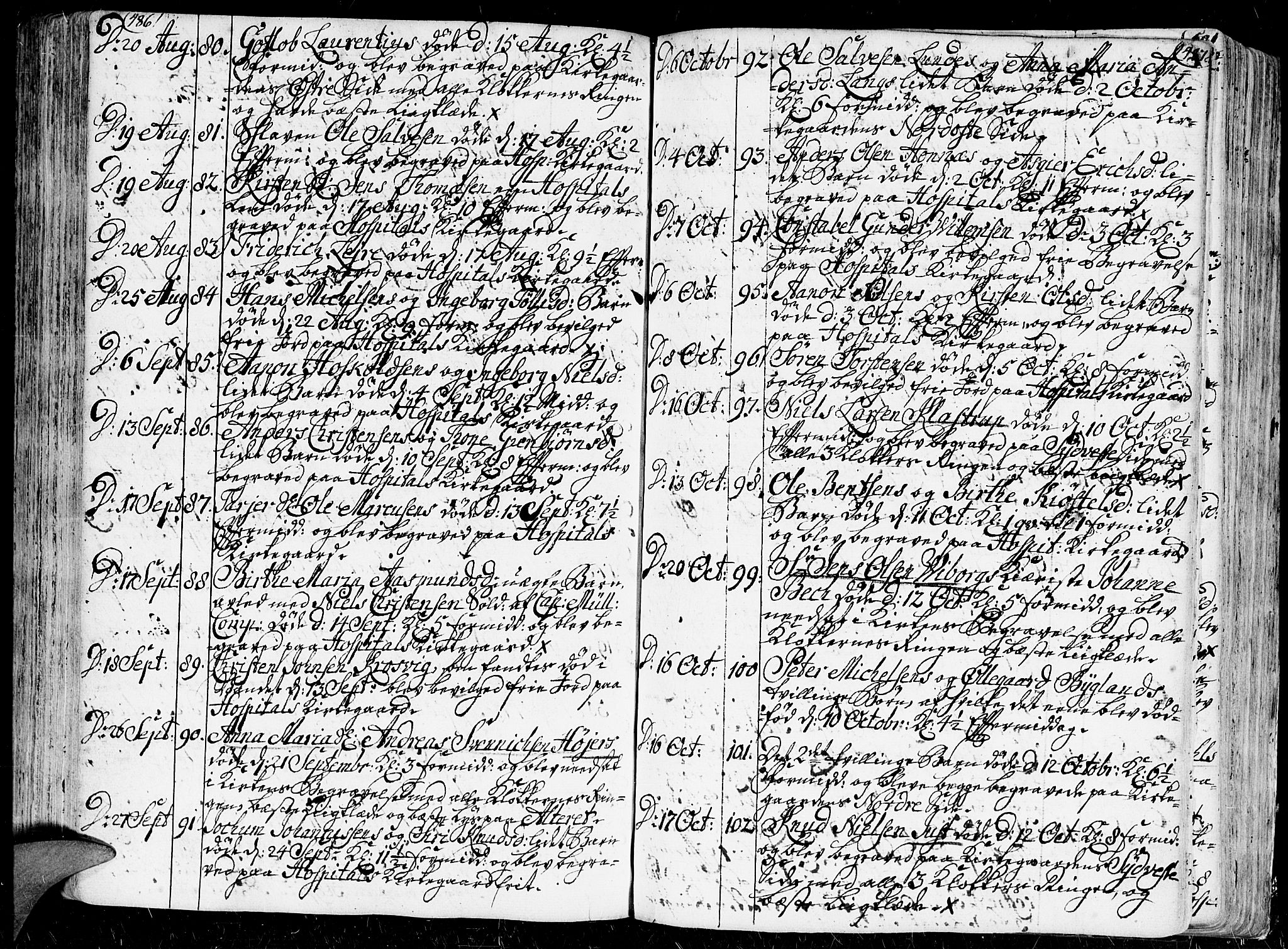 Kristiansand domprosti, AV/SAK-1112-0006/F/Fa/L0001: Parish register (official) no. A 1, 1734-1793, p. 486-487