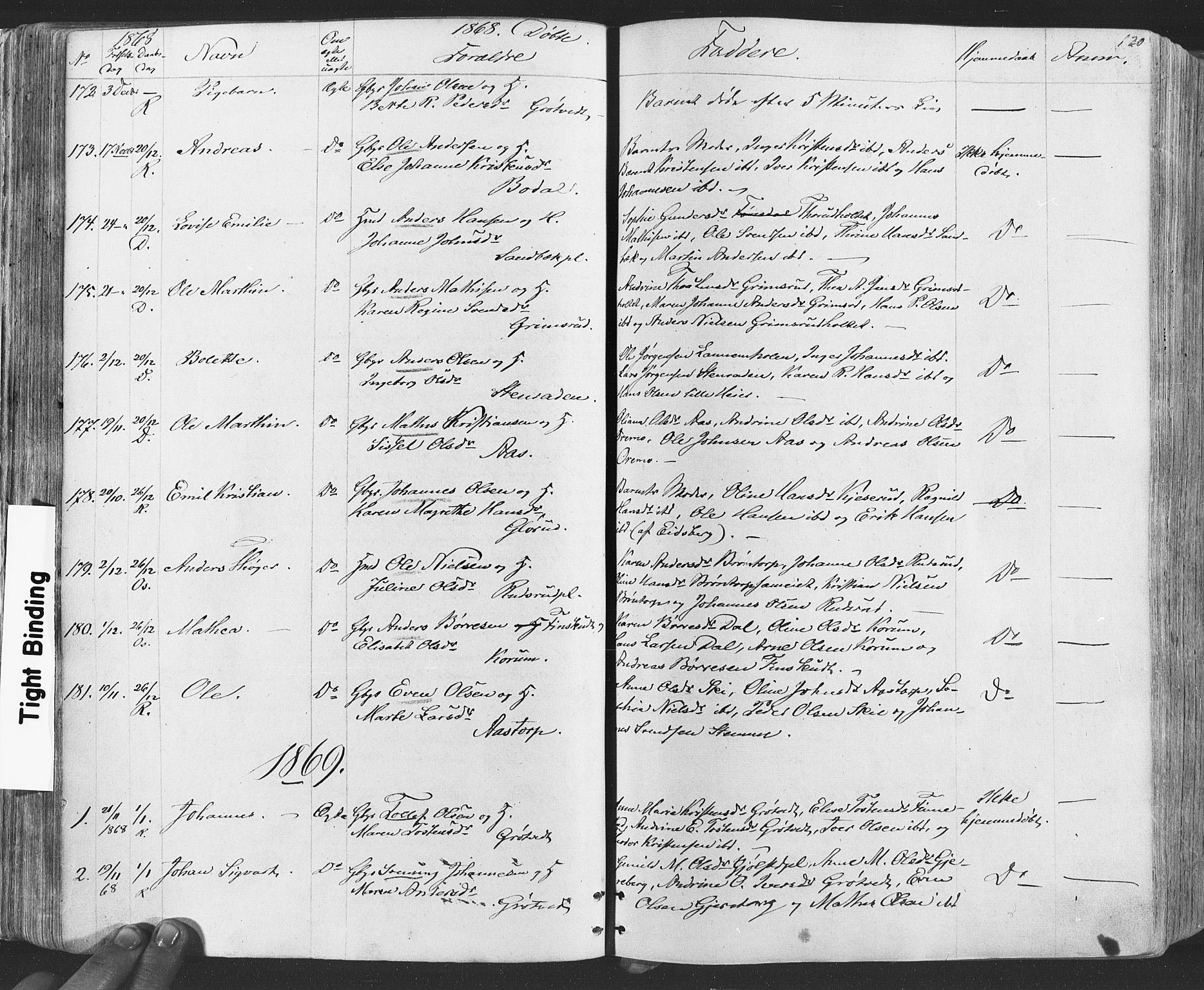 Rakkestad prestekontor Kirkebøker, SAO/A-2008/F/Fa/L0011: Parish register (official) no. I 11, 1862-1877, p. 120