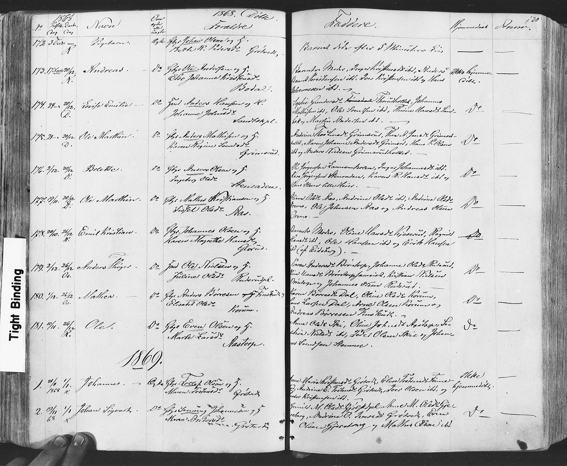 Rakkestad prestekontor Kirkebøker, AV/SAO-A-2008/F/Fa/L0011: Parish register (official) no. I 11, 1862-1877, p. 120