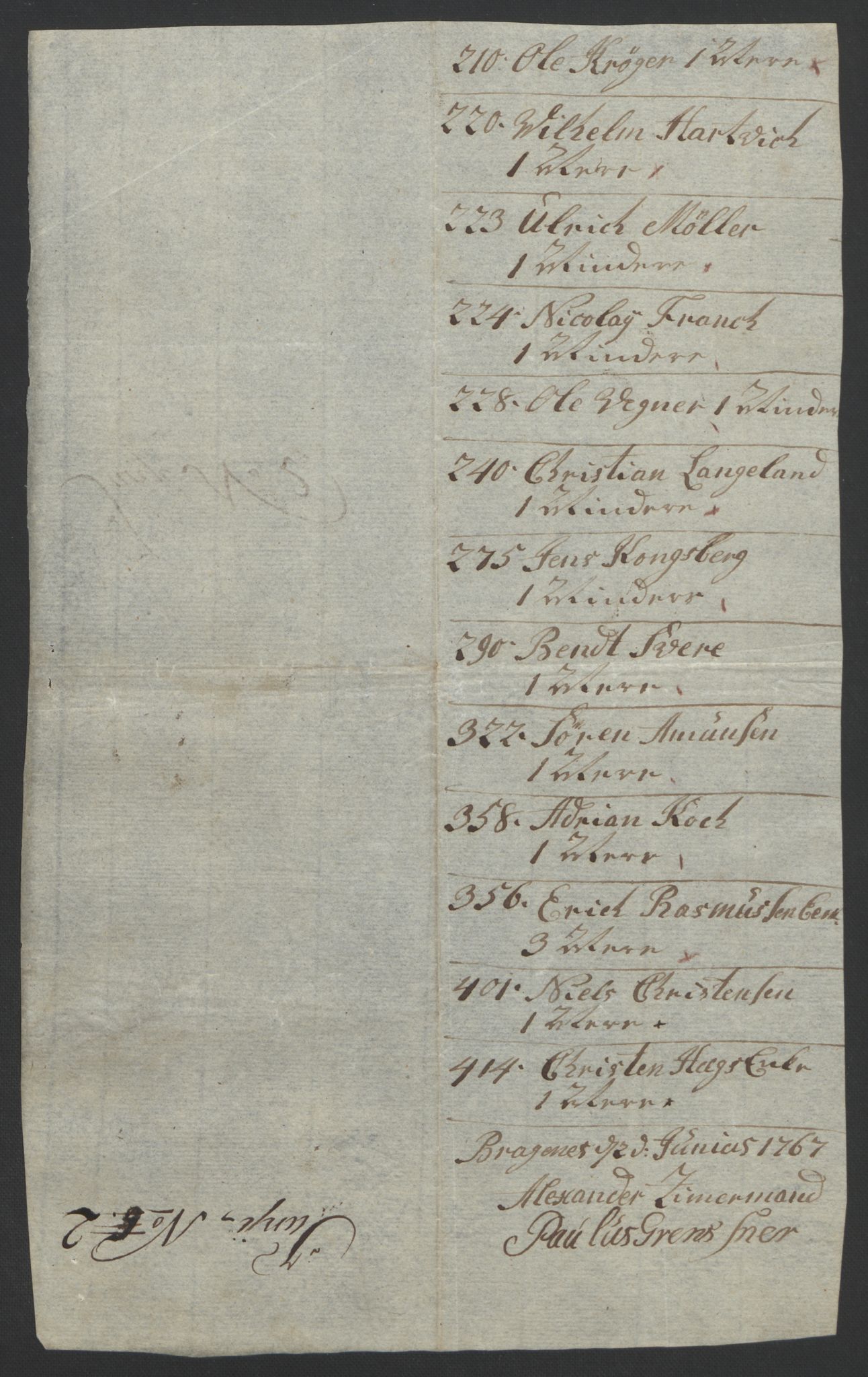 Rentekammeret inntil 1814, Reviderte regnskaper, Byregnskaper, AV/RA-EA-4066/R/Rf/L0119/0001: [F2] Kontribusjonsregnskap / Ekstraskatt, 1762-1767, p. 412