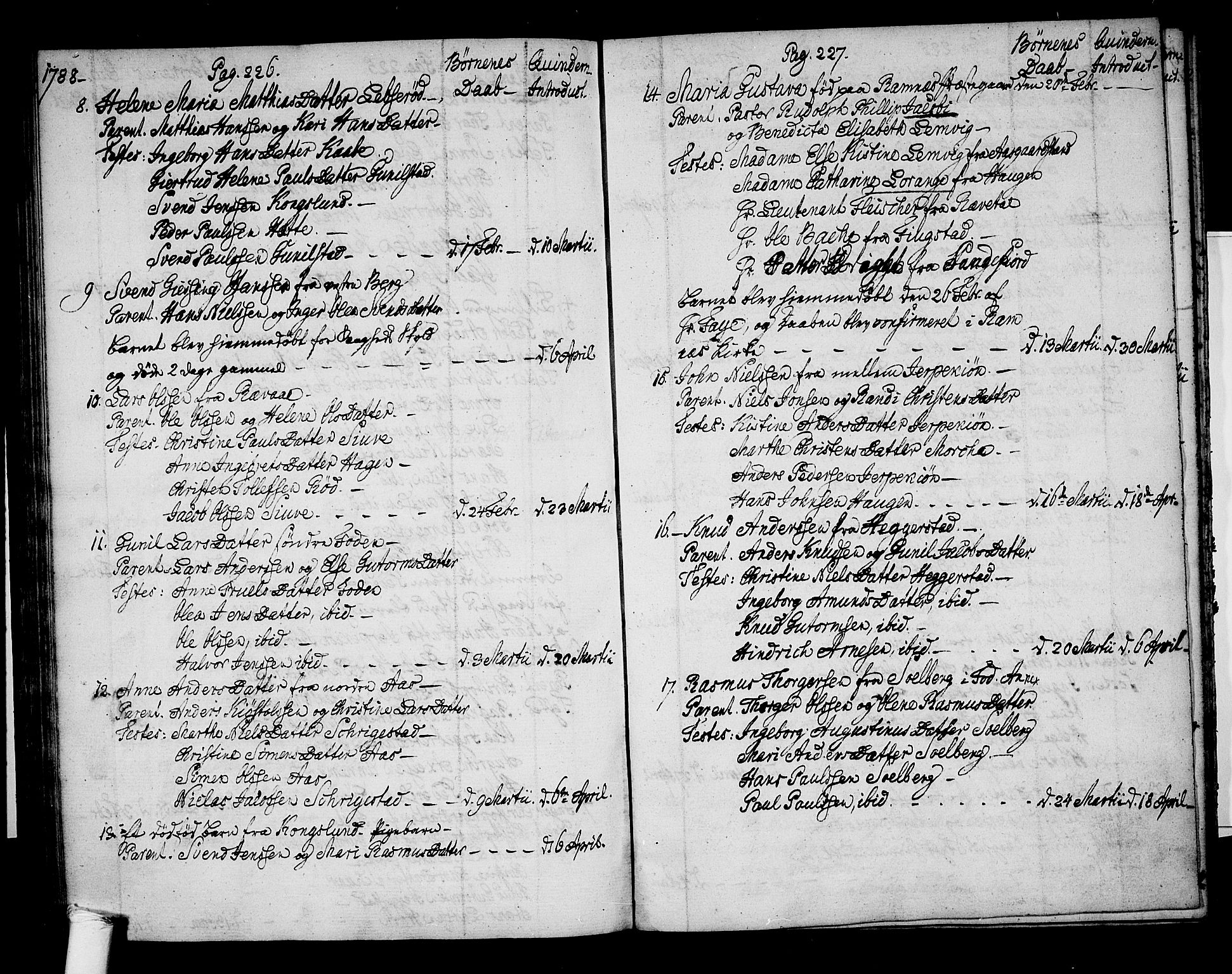 Ramnes kirkebøker, SAKO/A-314/F/Fa/L0002: Parish register (official) no. I 2, 1773-1790, p. 226-227