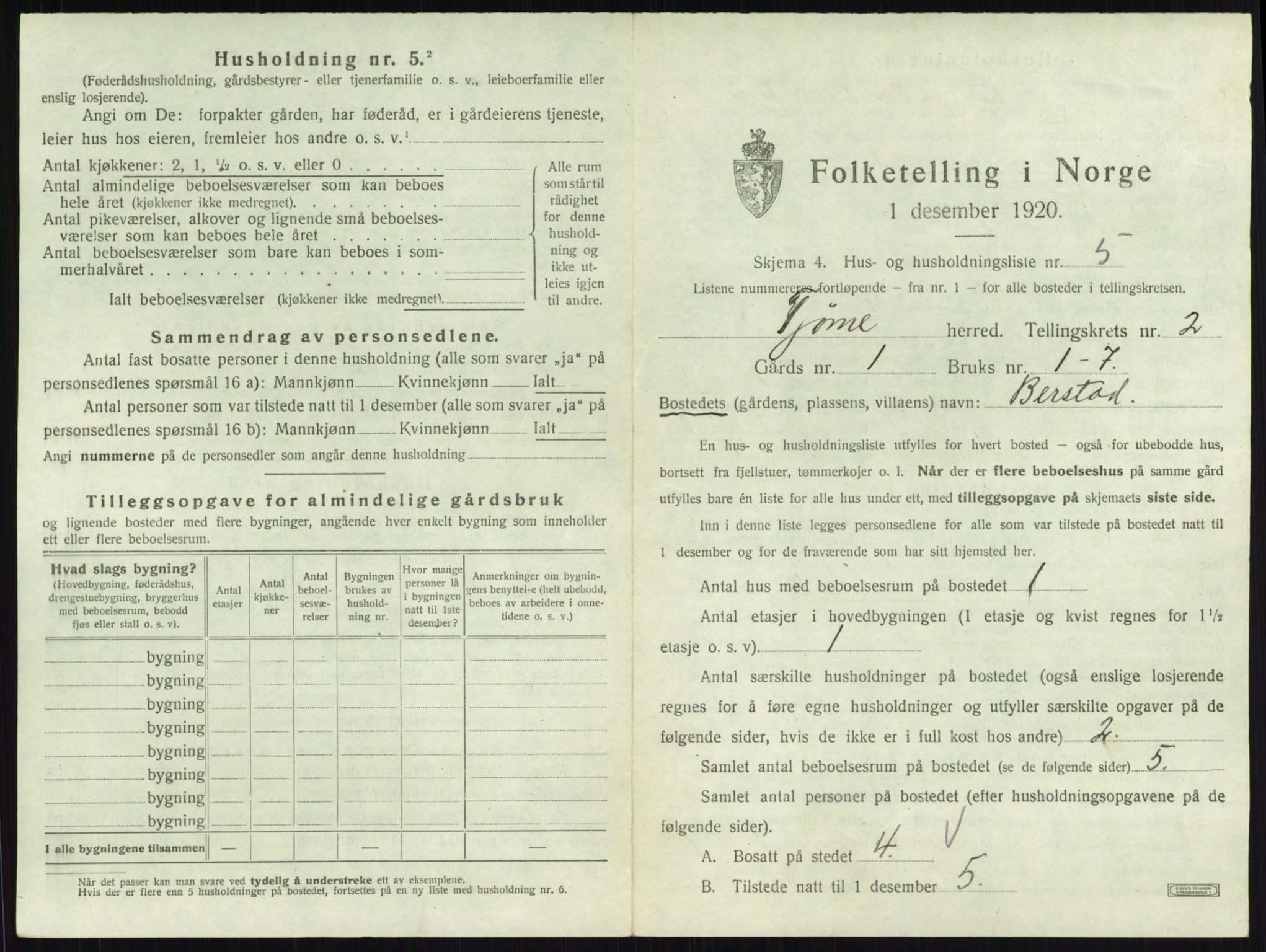 SAKO, 1920 census for Tjøme, 1920, p. 361