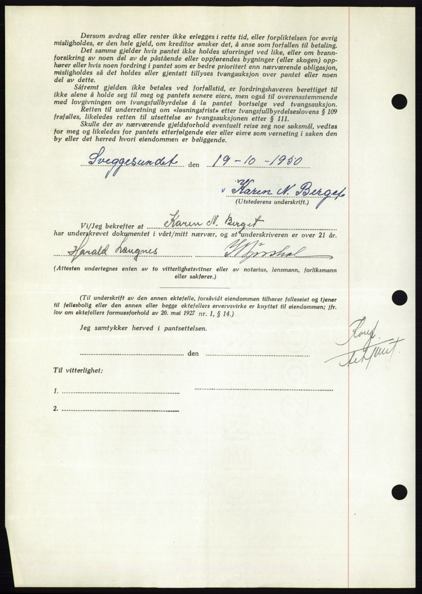 Nordmøre sorenskriveri, AV/SAT-A-4132/1/2/2Ca: Mortgage book no. B106, 1950-1950, Diary no: : 3464/1950