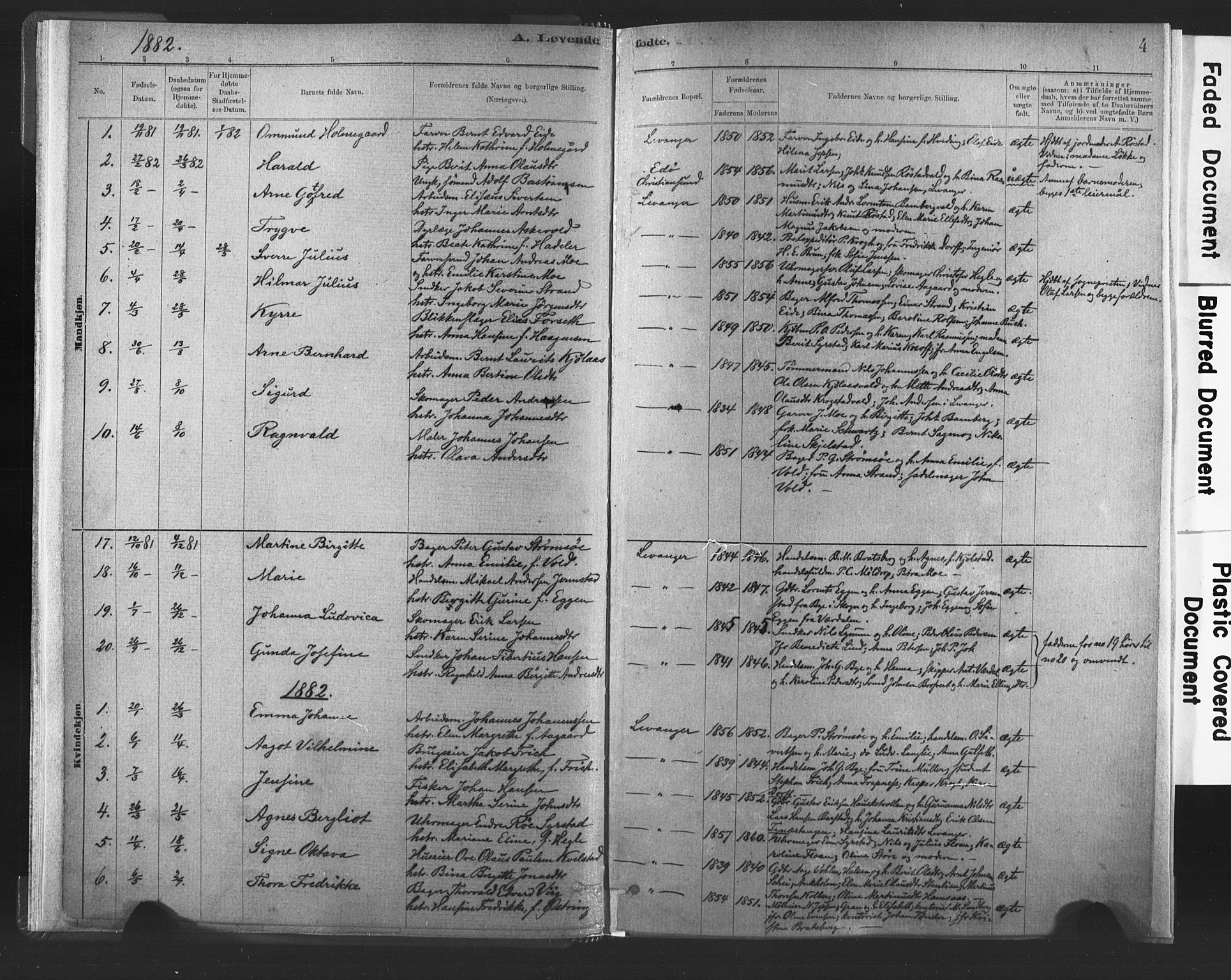 Ministerialprotokoller, klokkerbøker og fødselsregistre - Nord-Trøndelag, SAT/A-1458/720/L0189: Parish register (official) no. 720A05, 1880-1911, p. 4