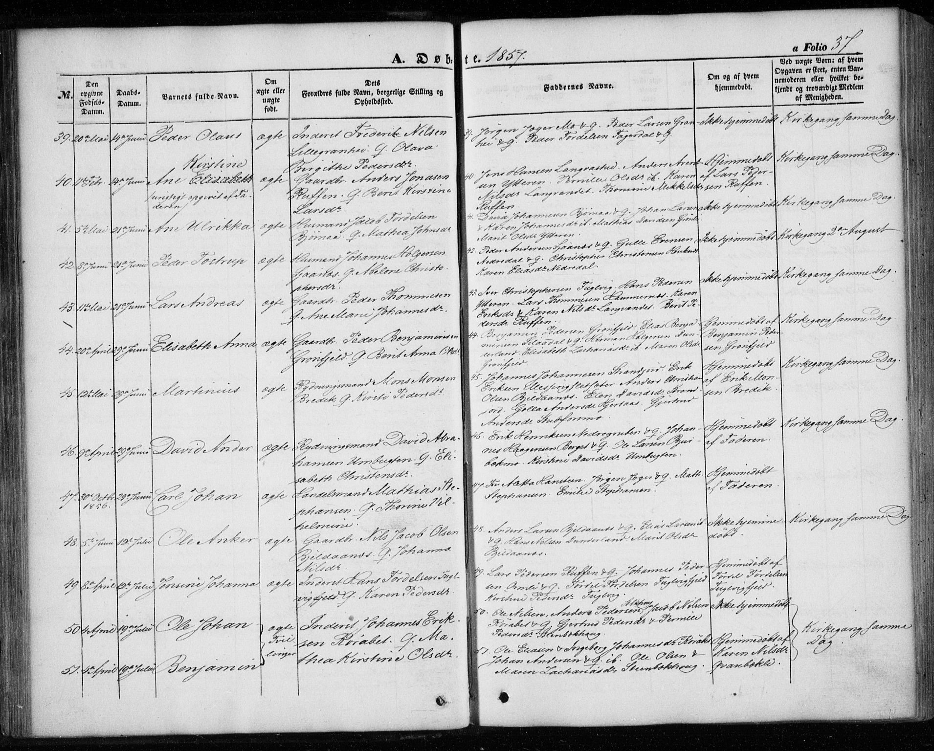 Ministerialprotokoller, klokkerbøker og fødselsregistre - Nordland, AV/SAT-A-1459/827/L0392: Parish register (official) no. 827A04, 1853-1866, p. 37