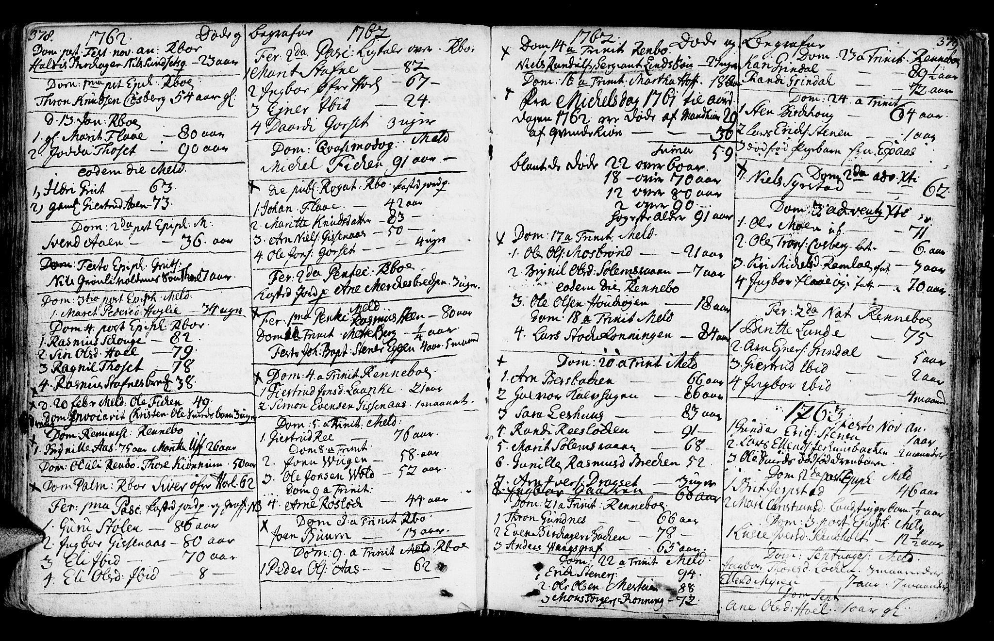 Ministerialprotokoller, klokkerbøker og fødselsregistre - Sør-Trøndelag, SAT/A-1456/672/L0851: Parish register (official) no. 672A04, 1751-1775, p. 378-379