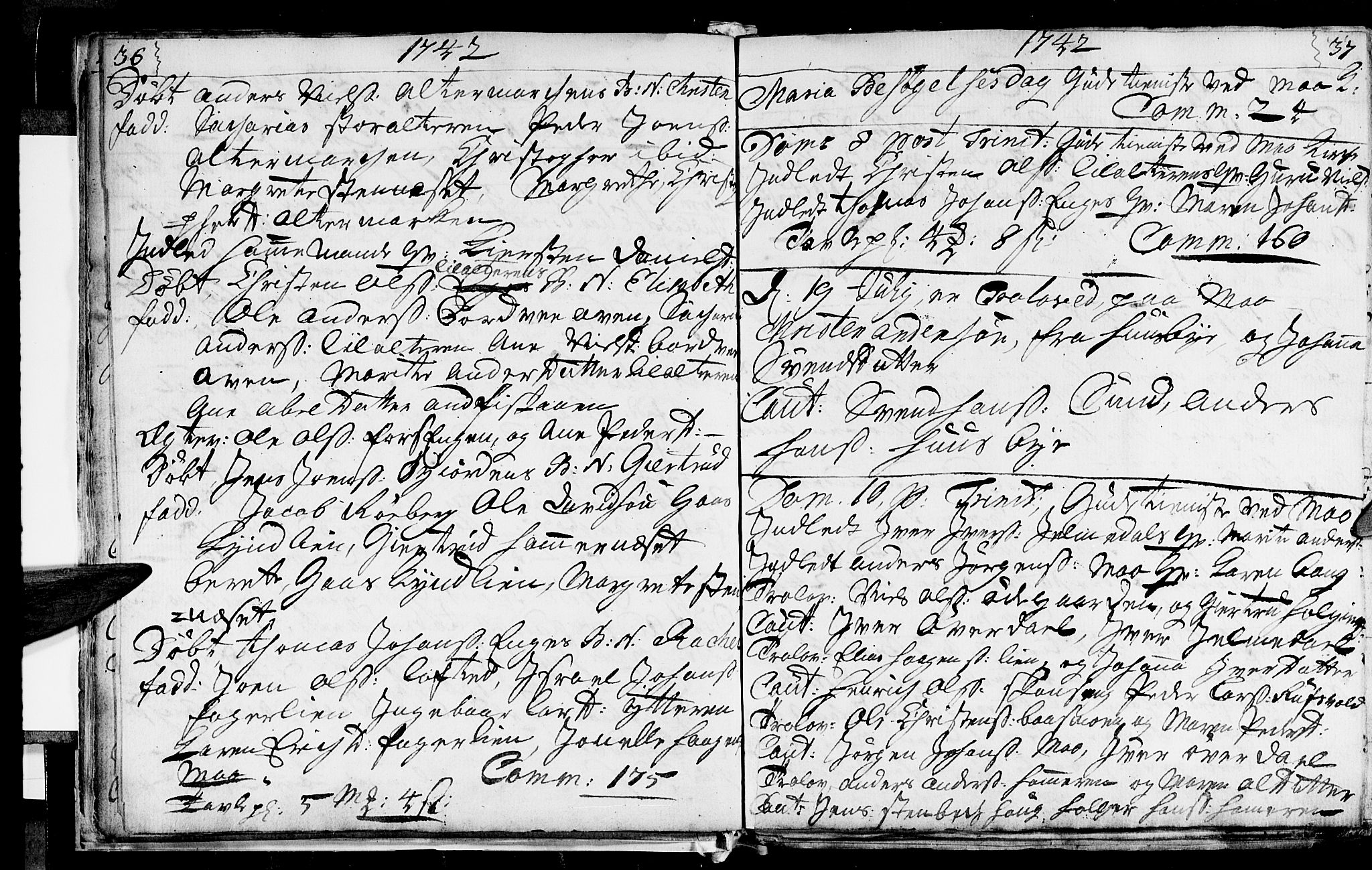 Ministerialprotokoller, klokkerbøker og fødselsregistre - Nordland, SAT/A-1459/827/L0389: Parish register (official) no. 827A01, 1740-1751, p. 36-37