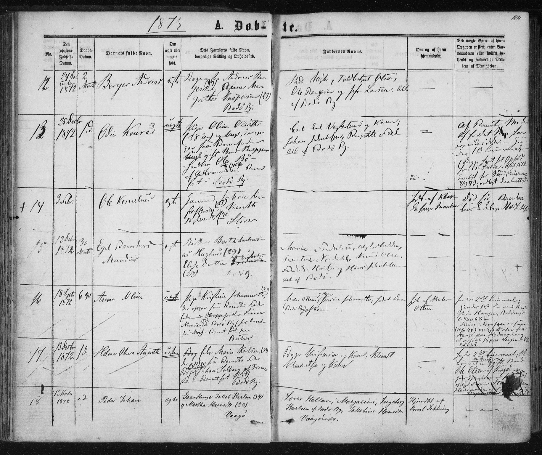 Ministerialprotokoller, klokkerbøker og fødselsregistre - Nordland, AV/SAT-A-1459/801/L0008: Parish register (official) no. 801A08, 1864-1875, p. 104