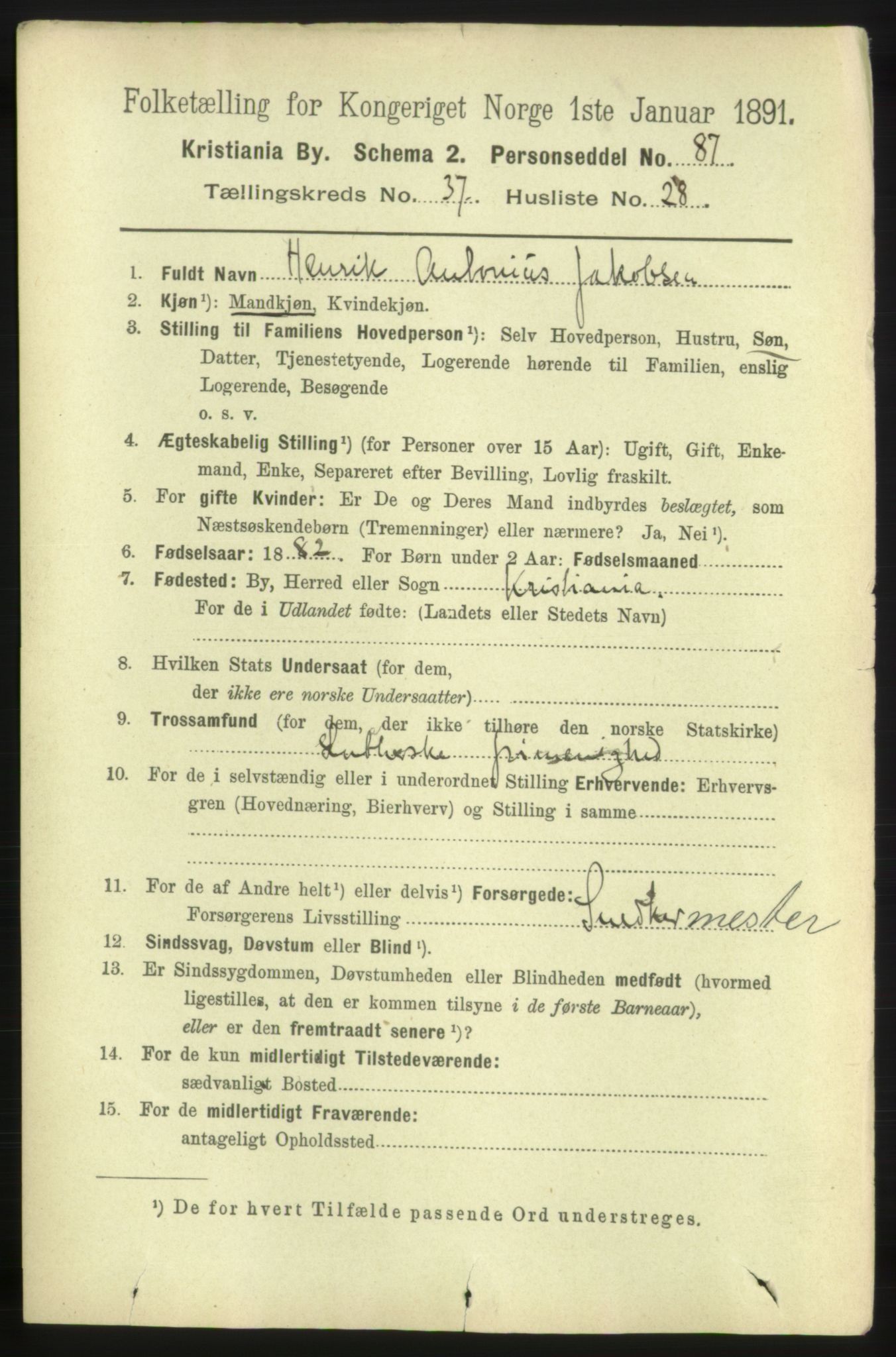 RA, 1891 census for 0301 Kristiania, 1891, p. 21211