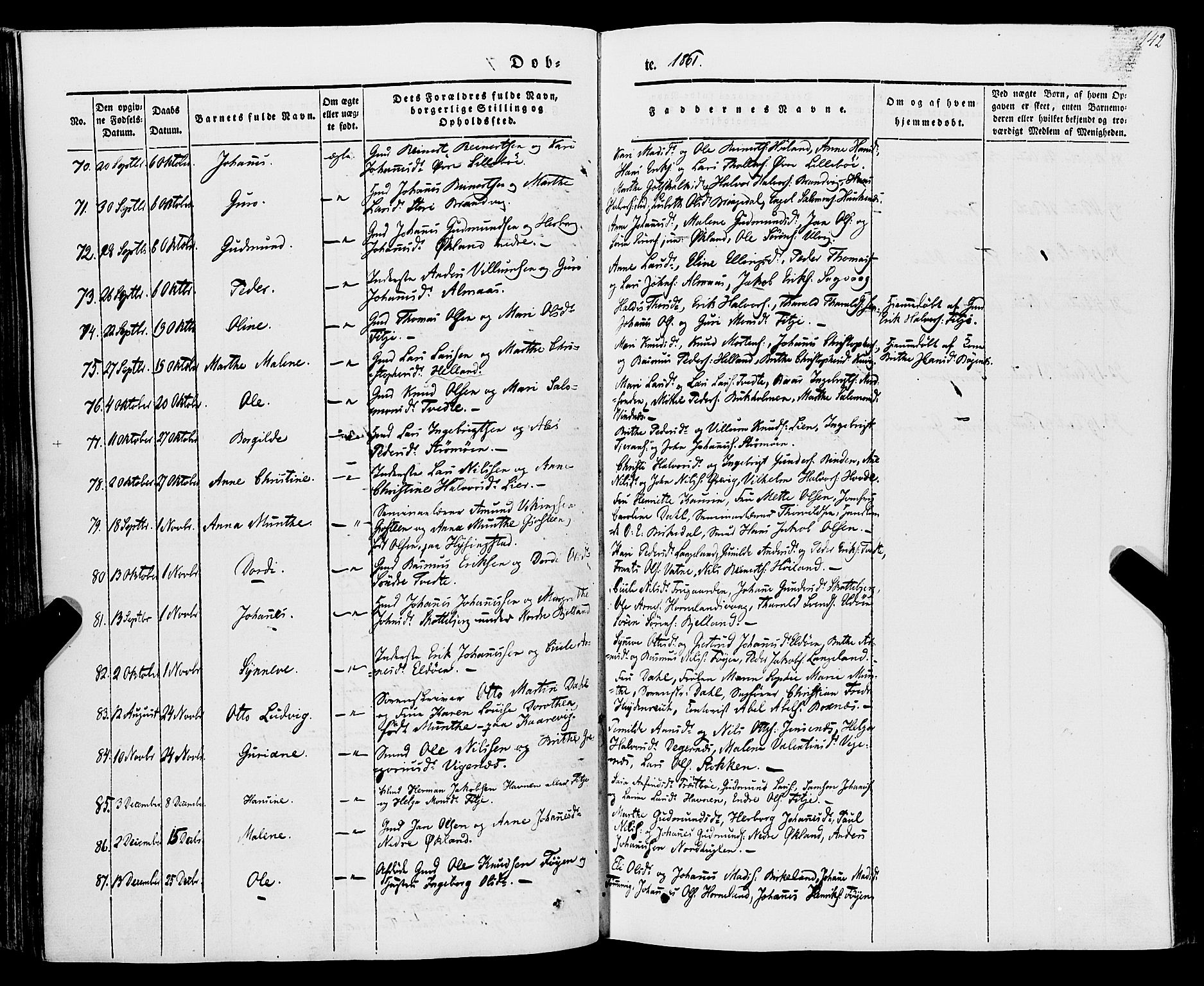 Stord sokneprestembete, AV/SAB-A-78201/H/Haa: Parish register (official) no. A 7, 1841-1861, p. 142