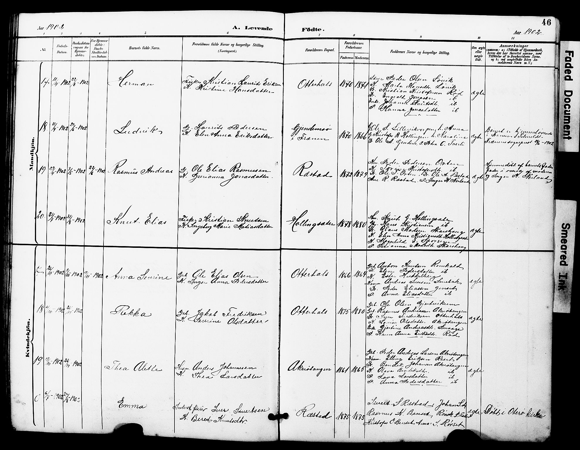 Ministerialprotokoller, klokkerbøker og fødselsregistre - Møre og Romsdal, AV/SAT-A-1454/560/L0725: Parish register (copy) no. 560C02, 1895-1930, p. 46